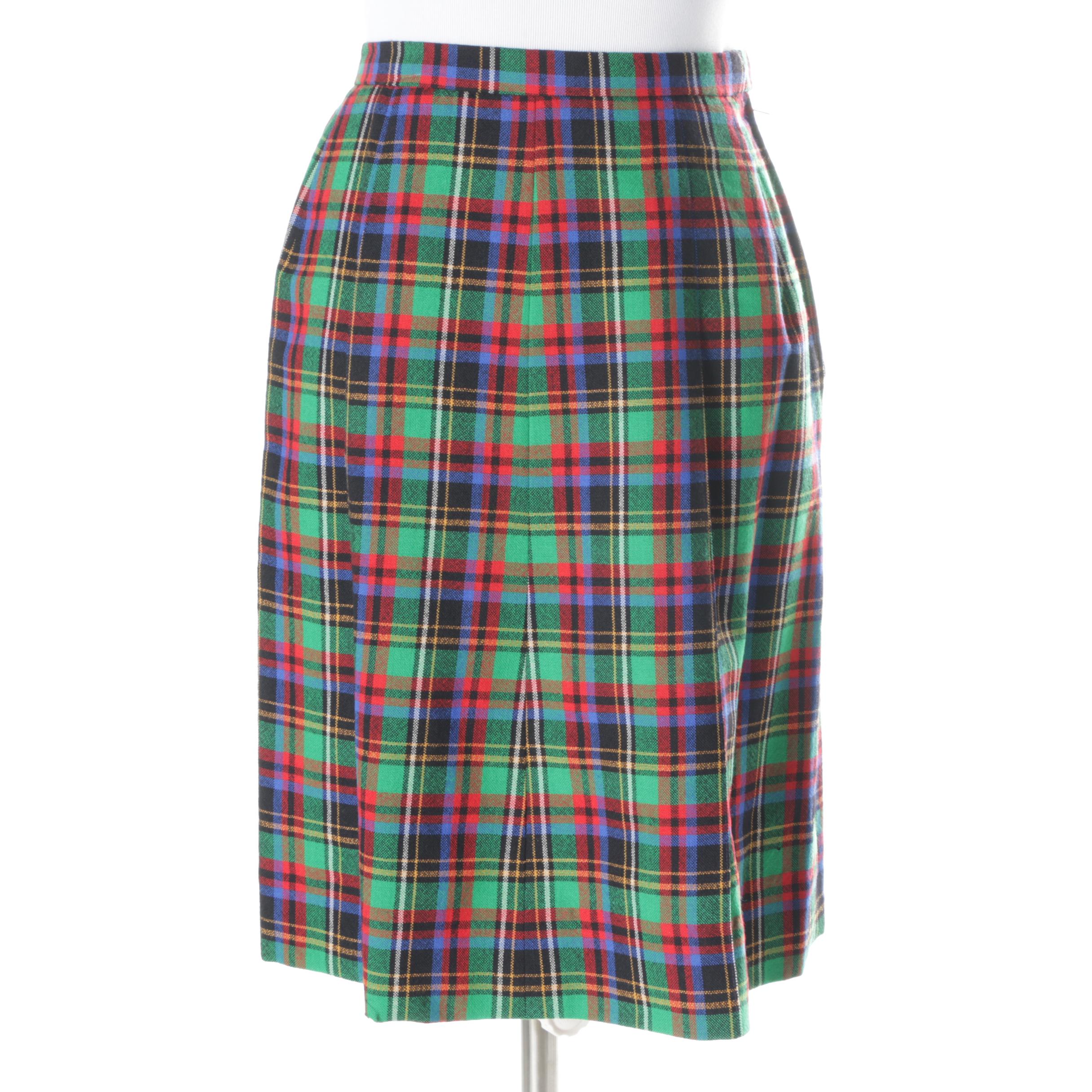 Vintage Cardinali Plaid Skirt