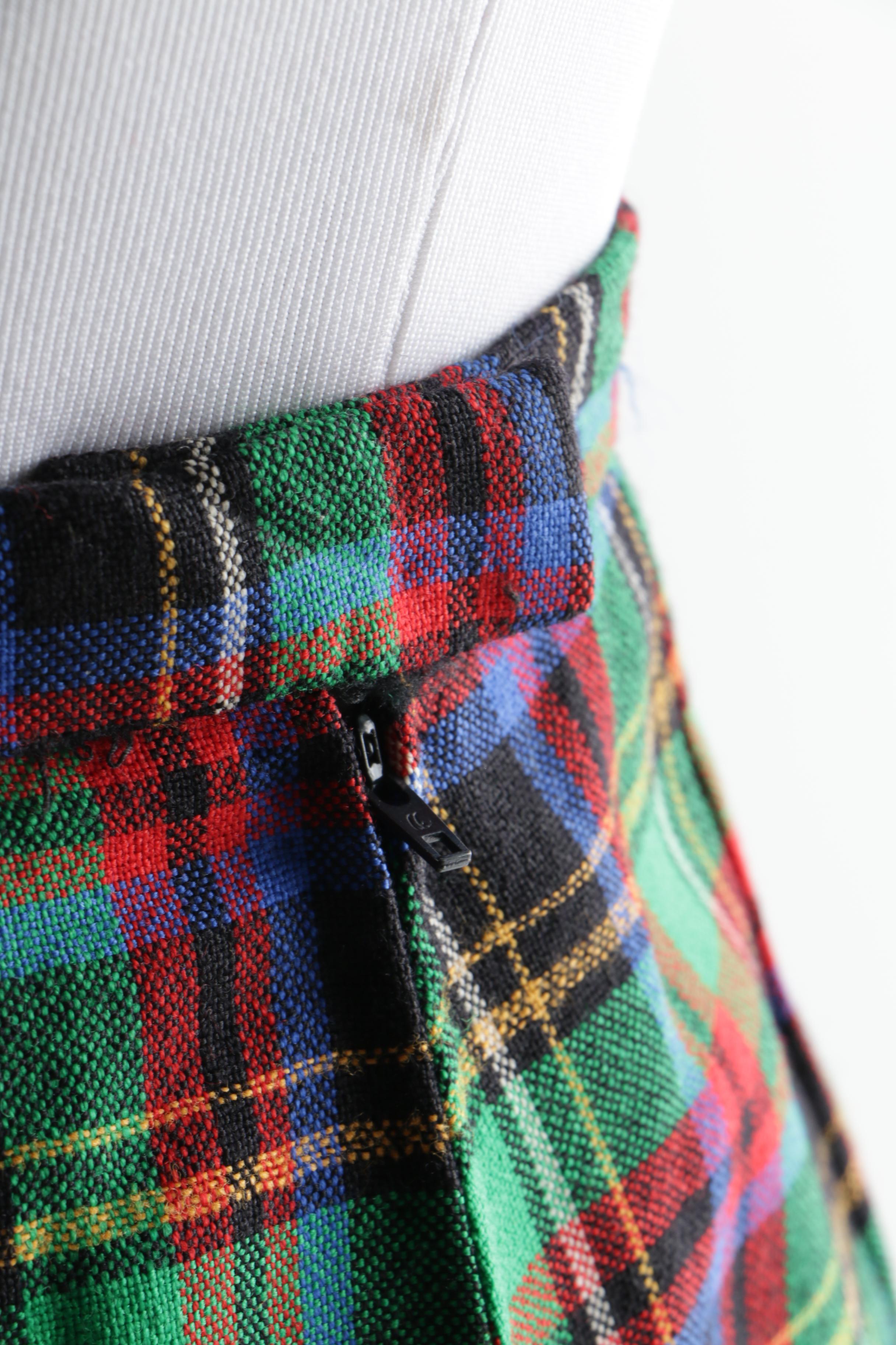 Vintage Cardinali Plaid Skirt