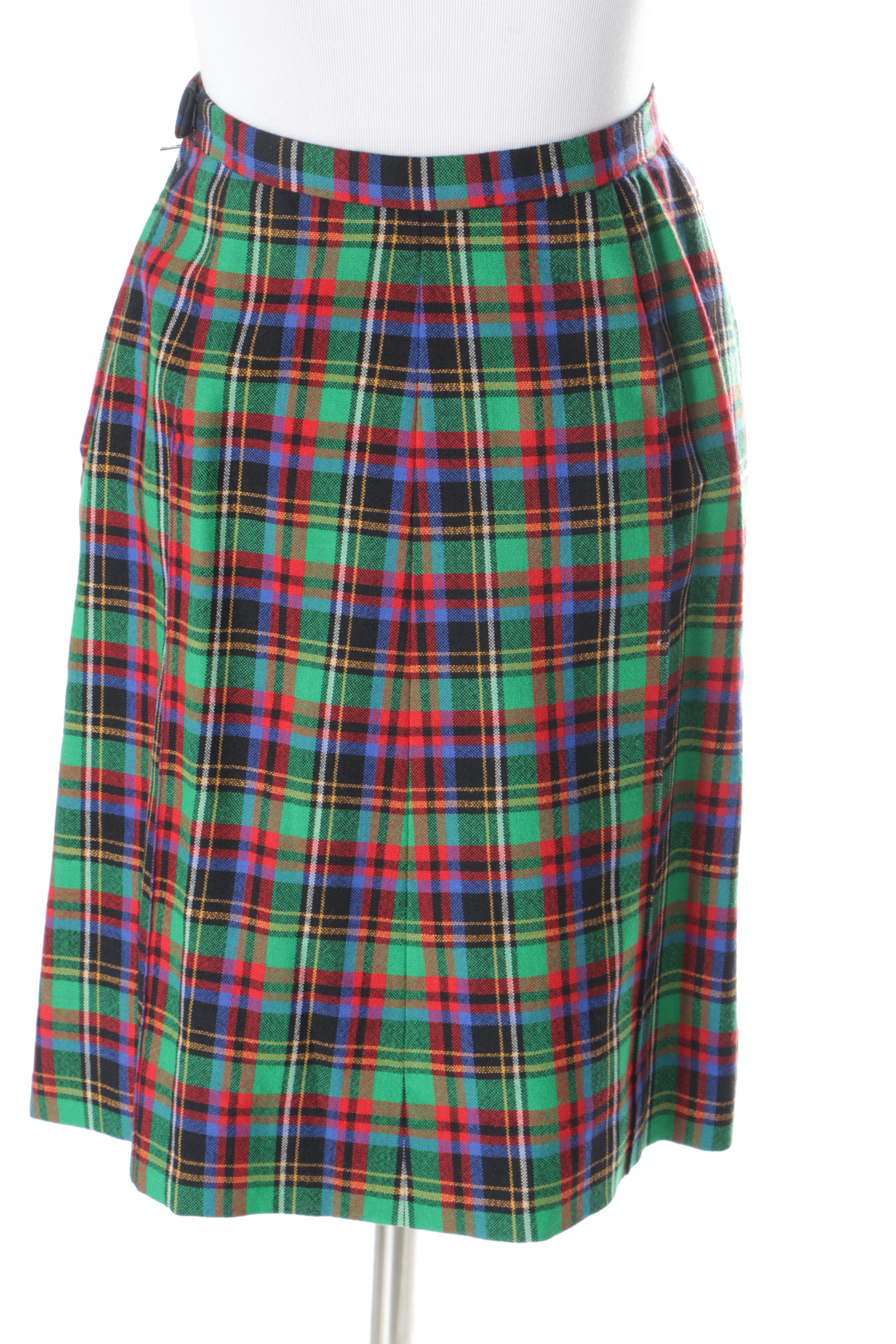 Vintage Cardinali Plaid Skirt