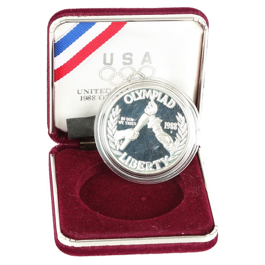 1988-S Olympic Proof Silver Dollar