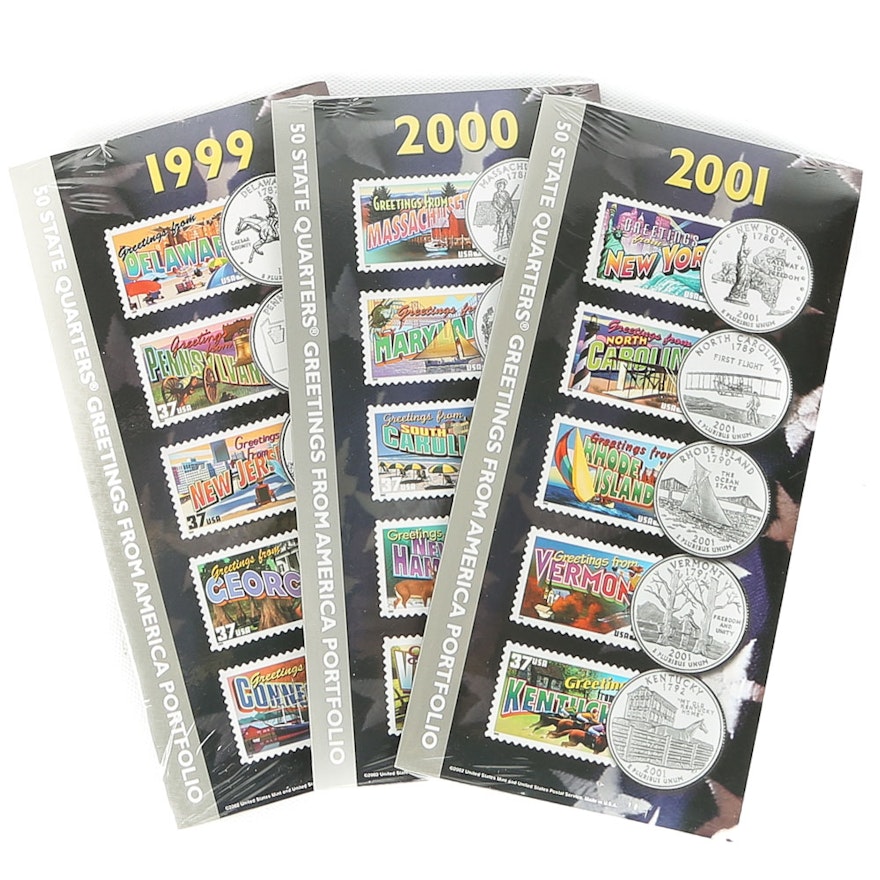 1999, 2000 and 2001 State Quarters Greetings from America Portfolios