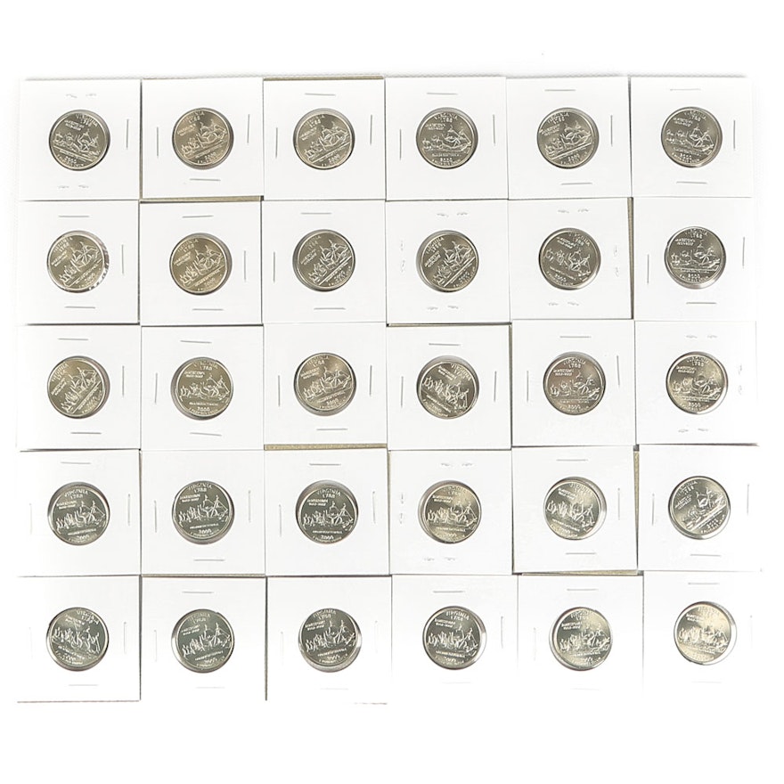 Thirty Uncirculated Virginia State Quarters