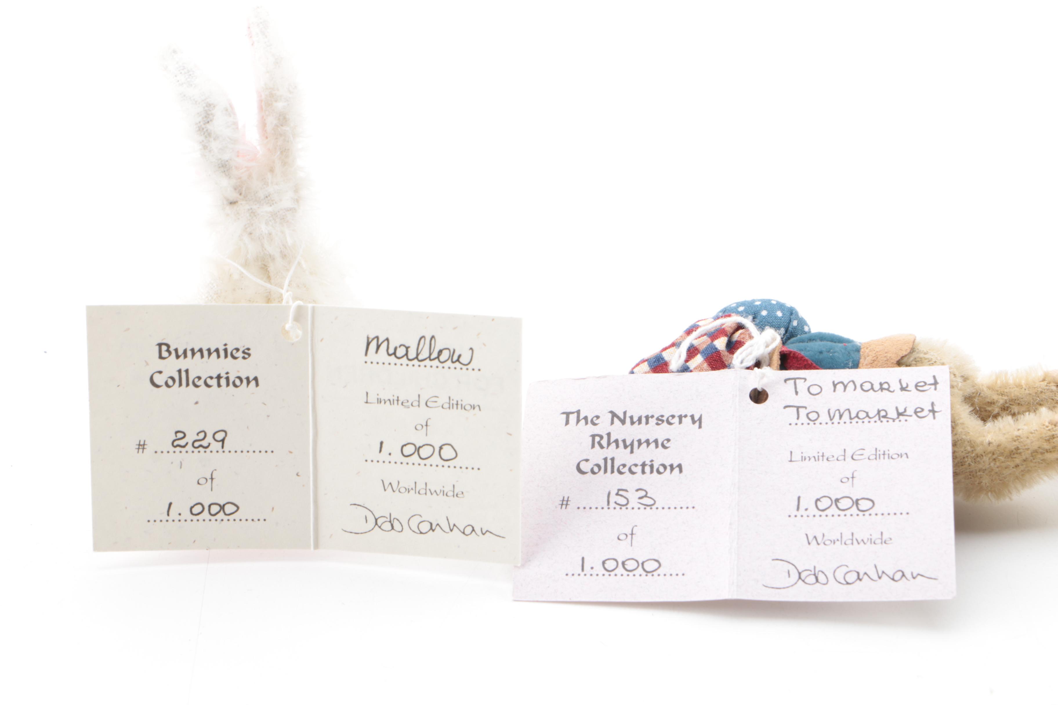 Deb Conham Signed Limited Edition Miniature Plush Animals