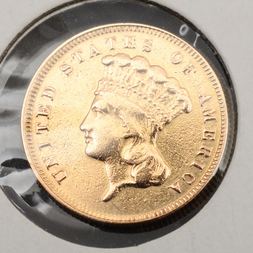 1878 Indian Princess Three Dollar Gold Coin