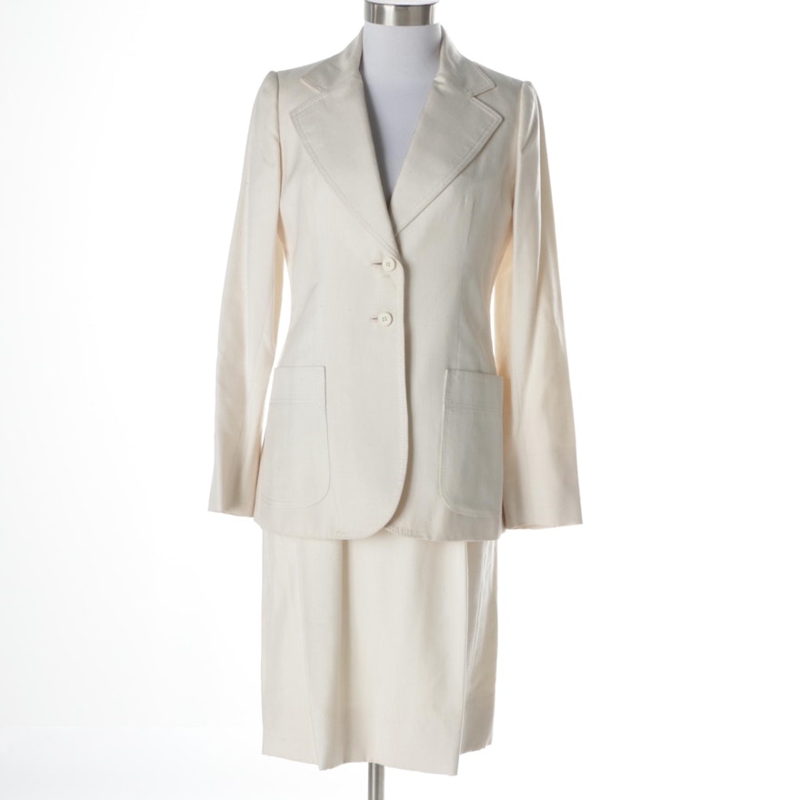 Women's Vintage Cardinali Linen Skirt Suit