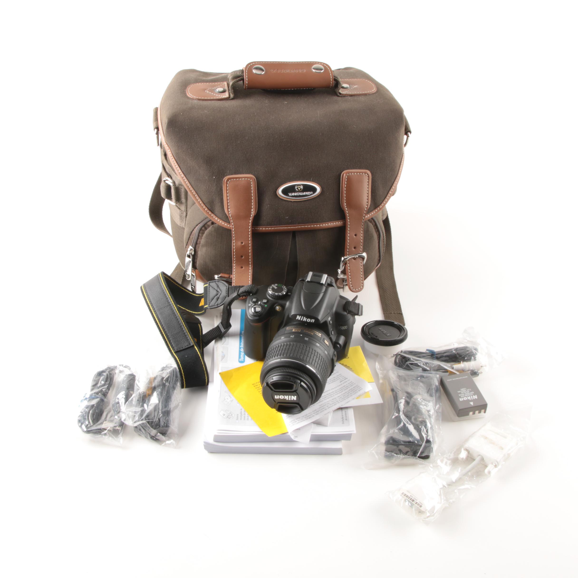 Nikon D5000 Camera with Accessories and Case