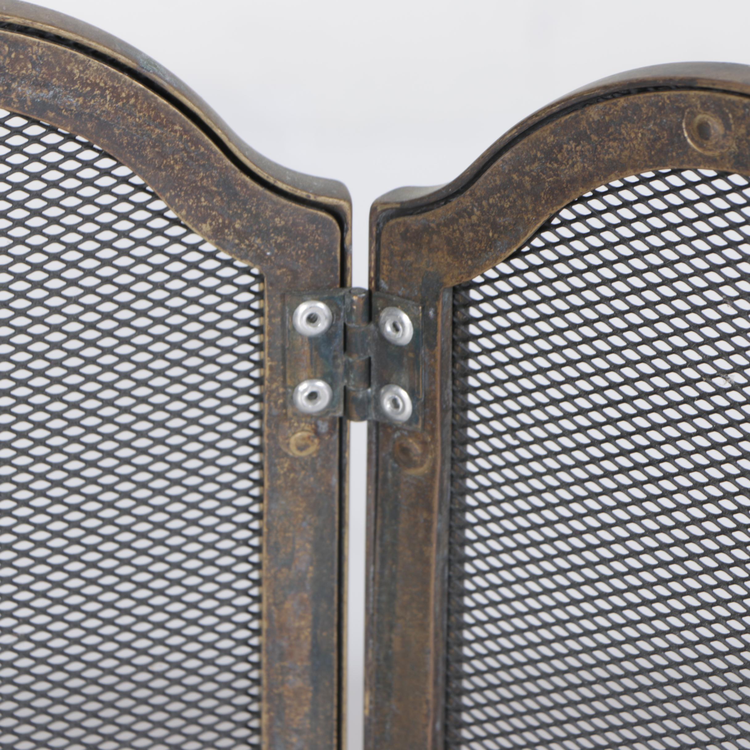 Brass Fireplace Screen and Hearth Accessories