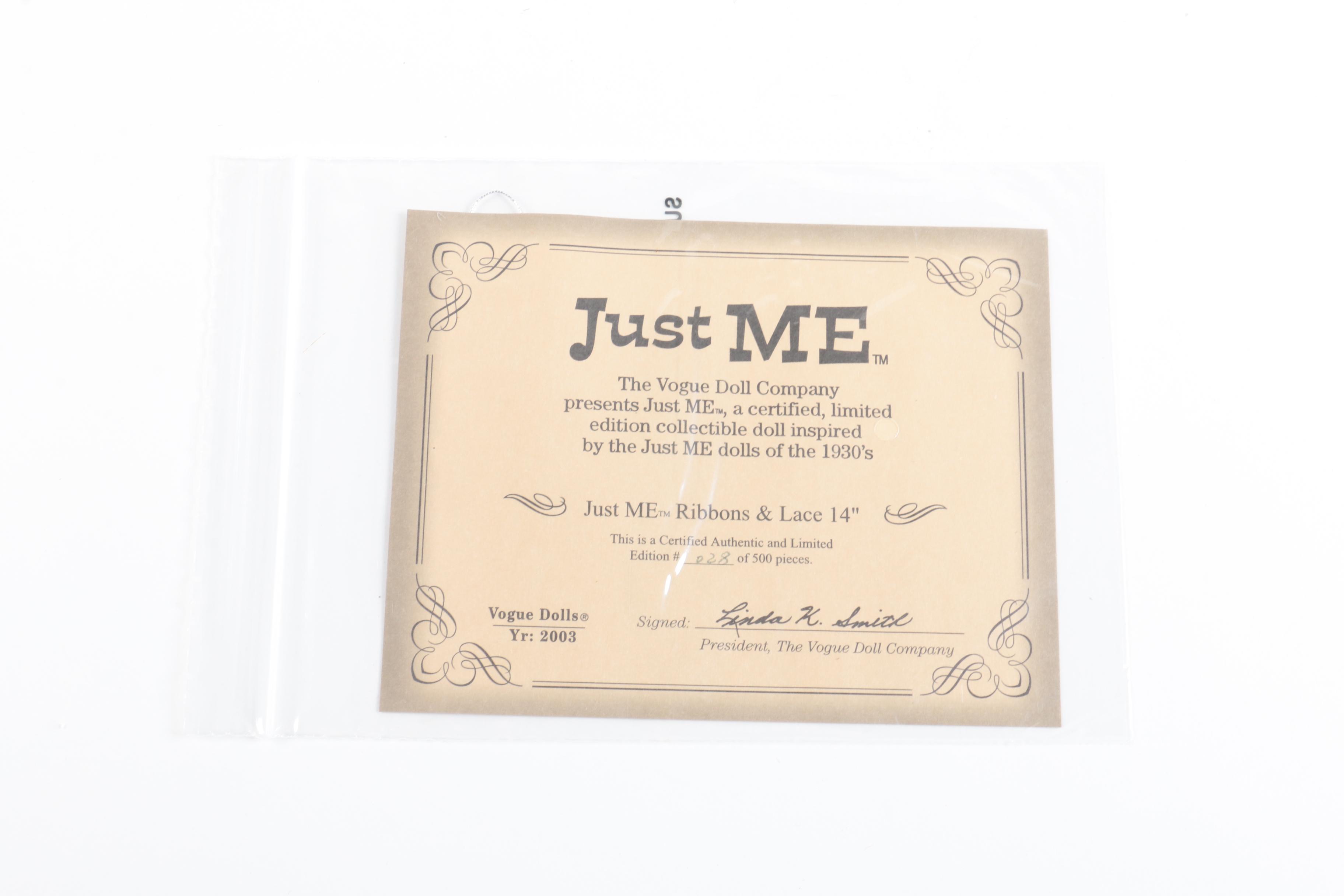 Vogue "Just Me Ribbons and Lace" Porcelain Doll and Gerbruder Bing Signed Doll