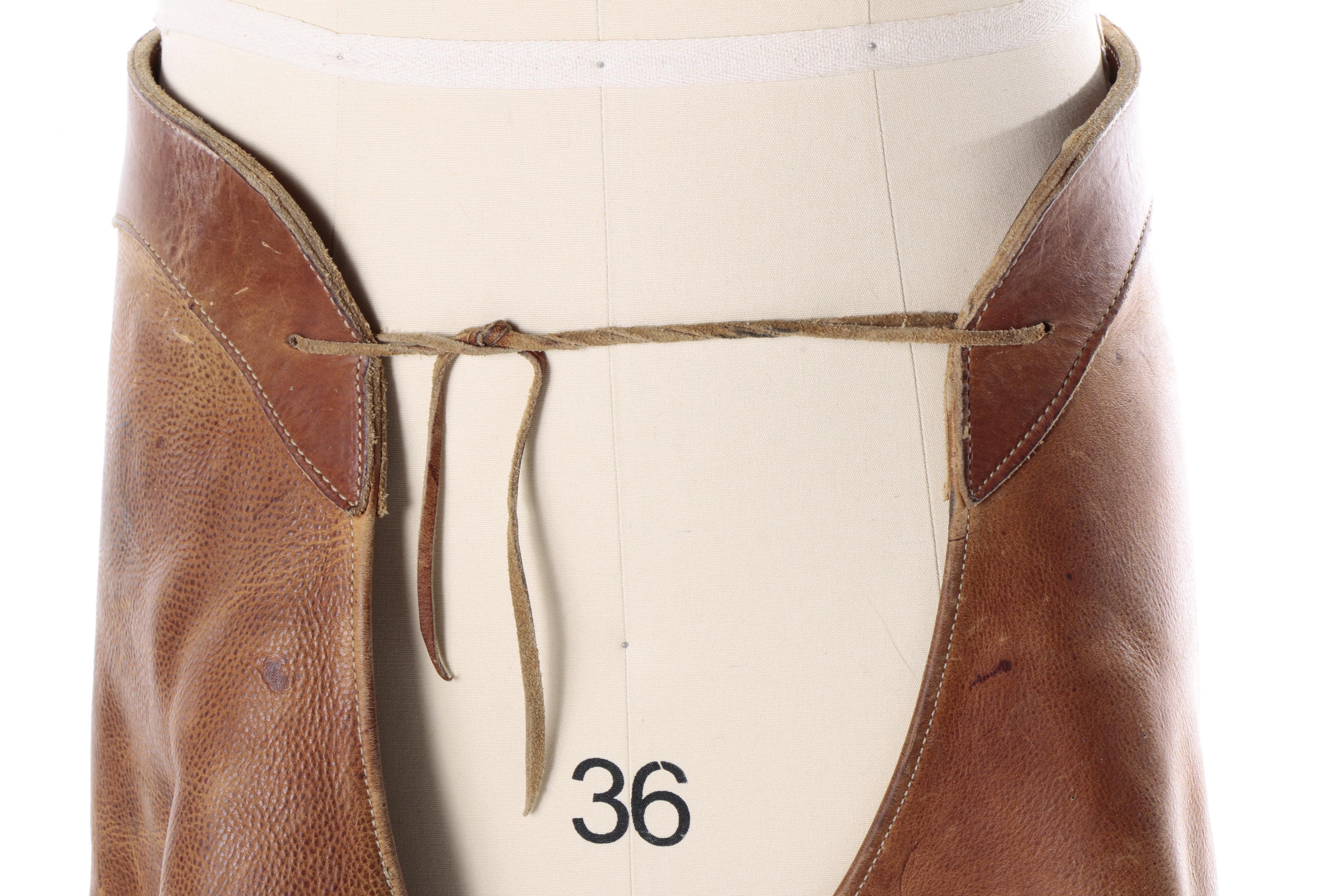 Cowboy Basic Leather Chaps with Silver Toned Accents