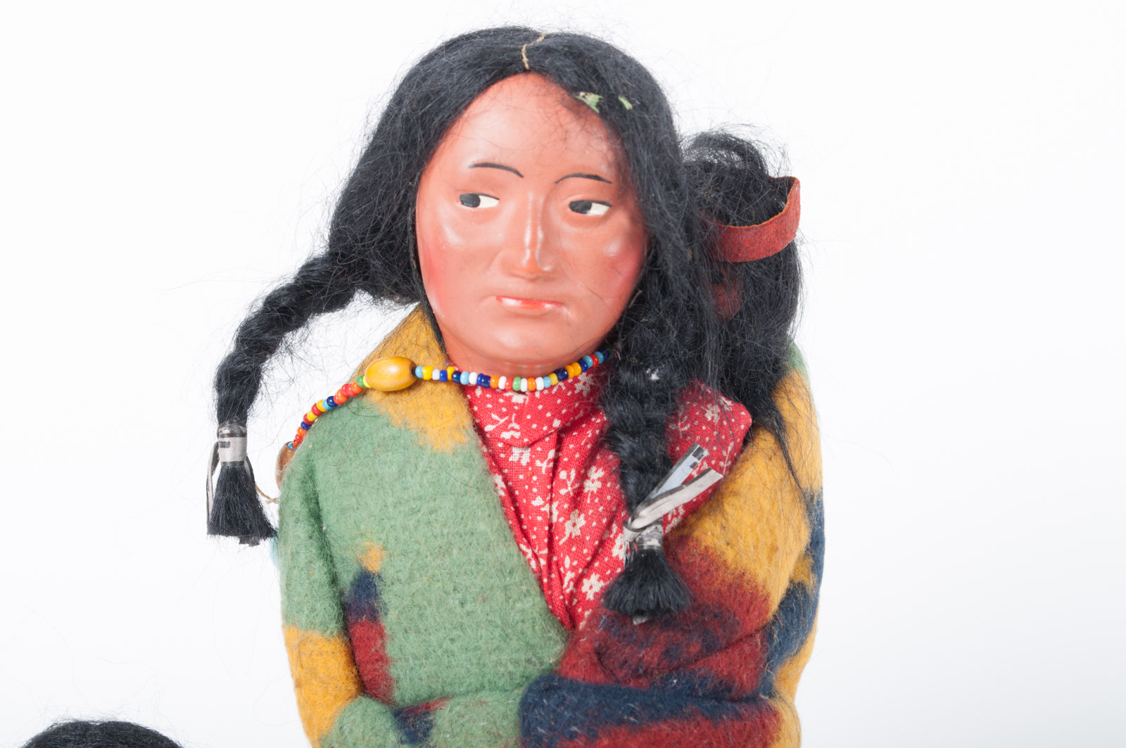 Vintage Skookum Native American Style Doll Including Kewpie Celluloid Eye Doll