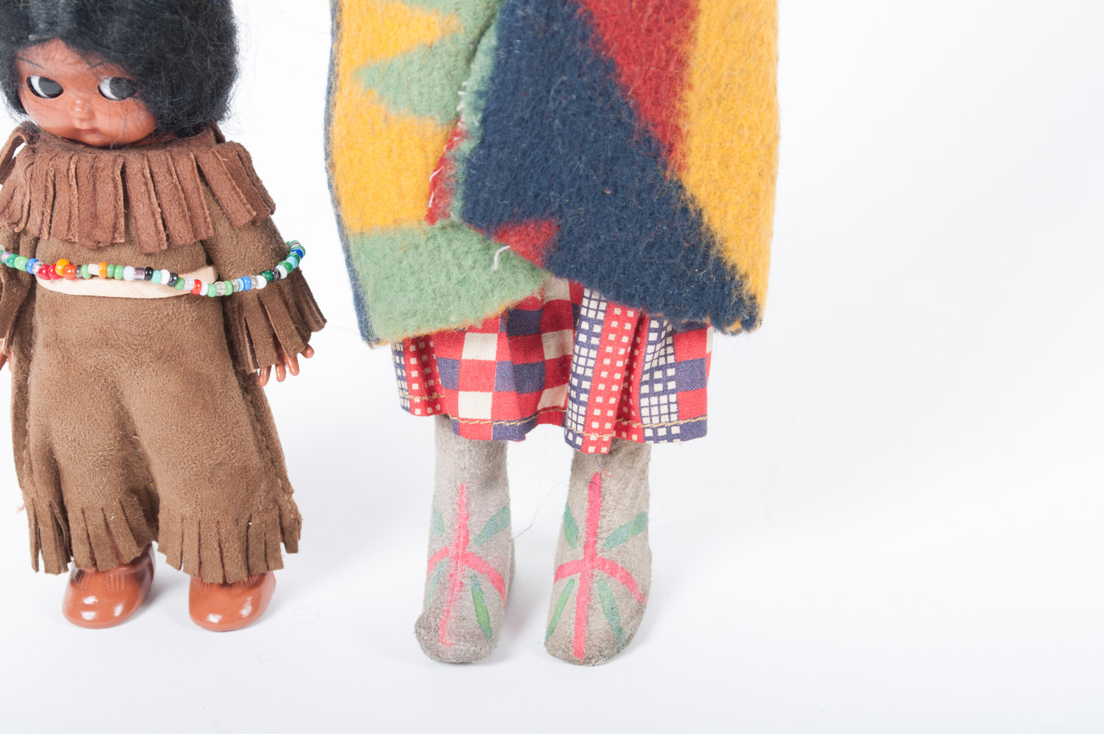 Vintage Skookum Native American Style Doll Including Kewpie Celluloid Eye Doll