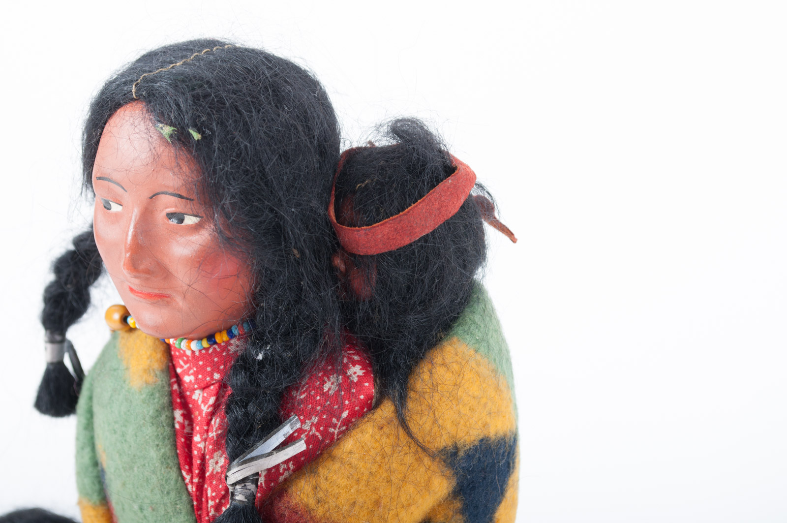 Vintage Skookum Native American Style Doll Including Kewpie Celluloid Eye Doll