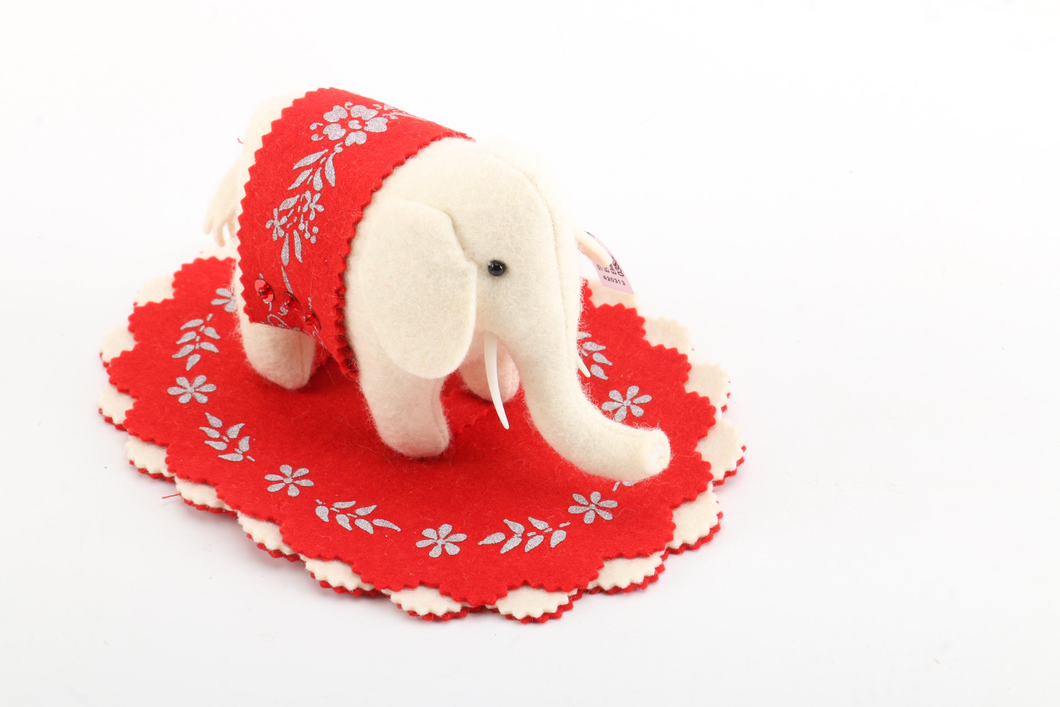 Steiff Club Edition Stuffed Elephant and Frog