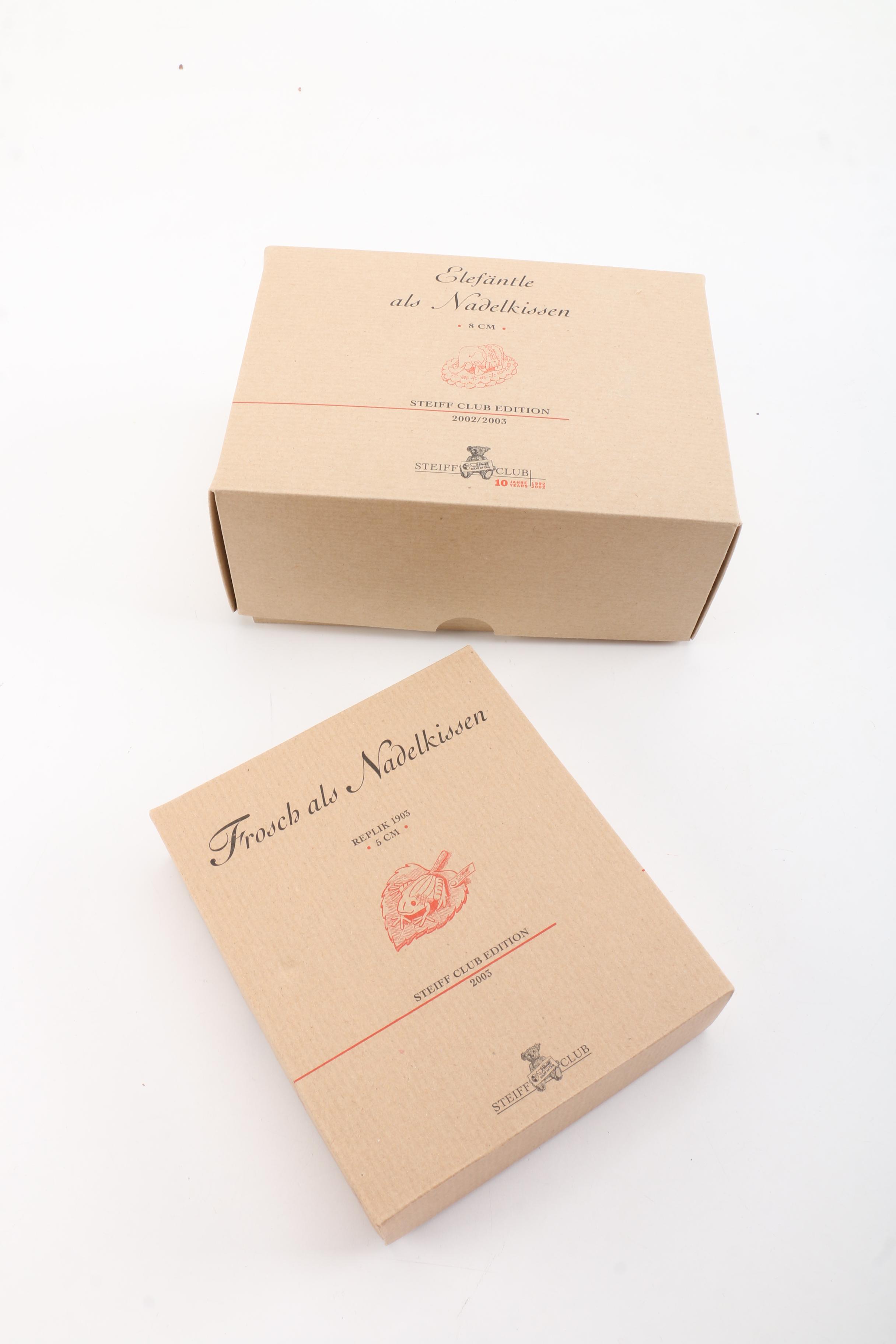 Steiff Club Edition Stuffed Elephant and Frog