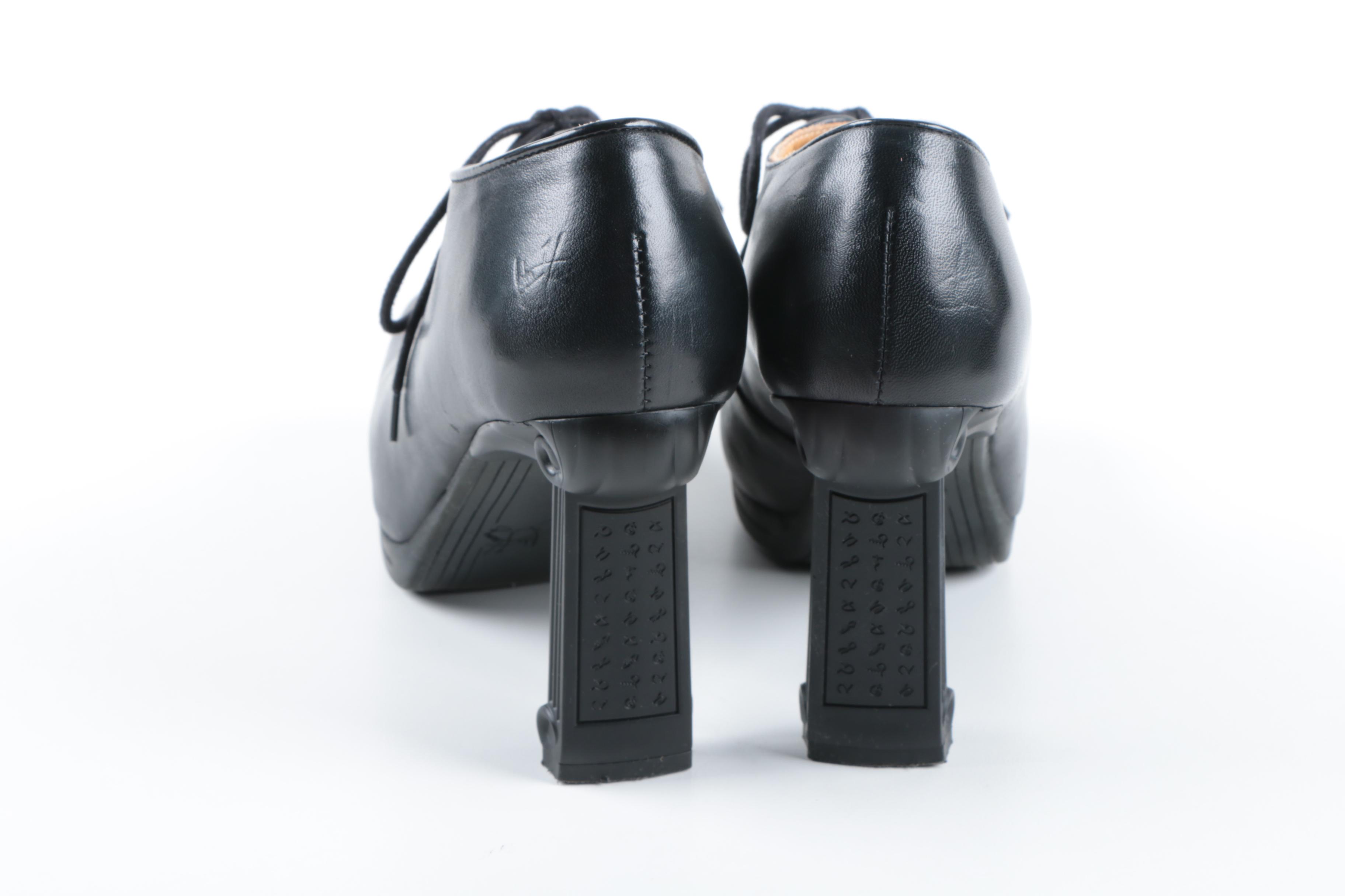 Women's John Fluevog Black Leather High Heels