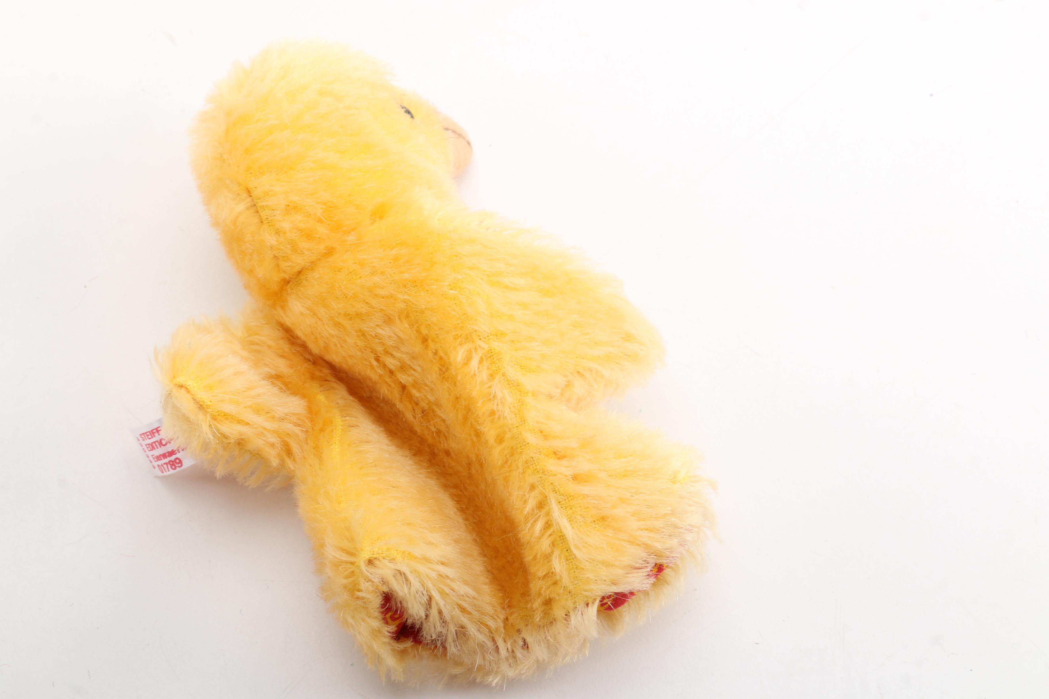 Steiff Mohair Hand Puppets, Wall Plate, and Miniature Tea Set