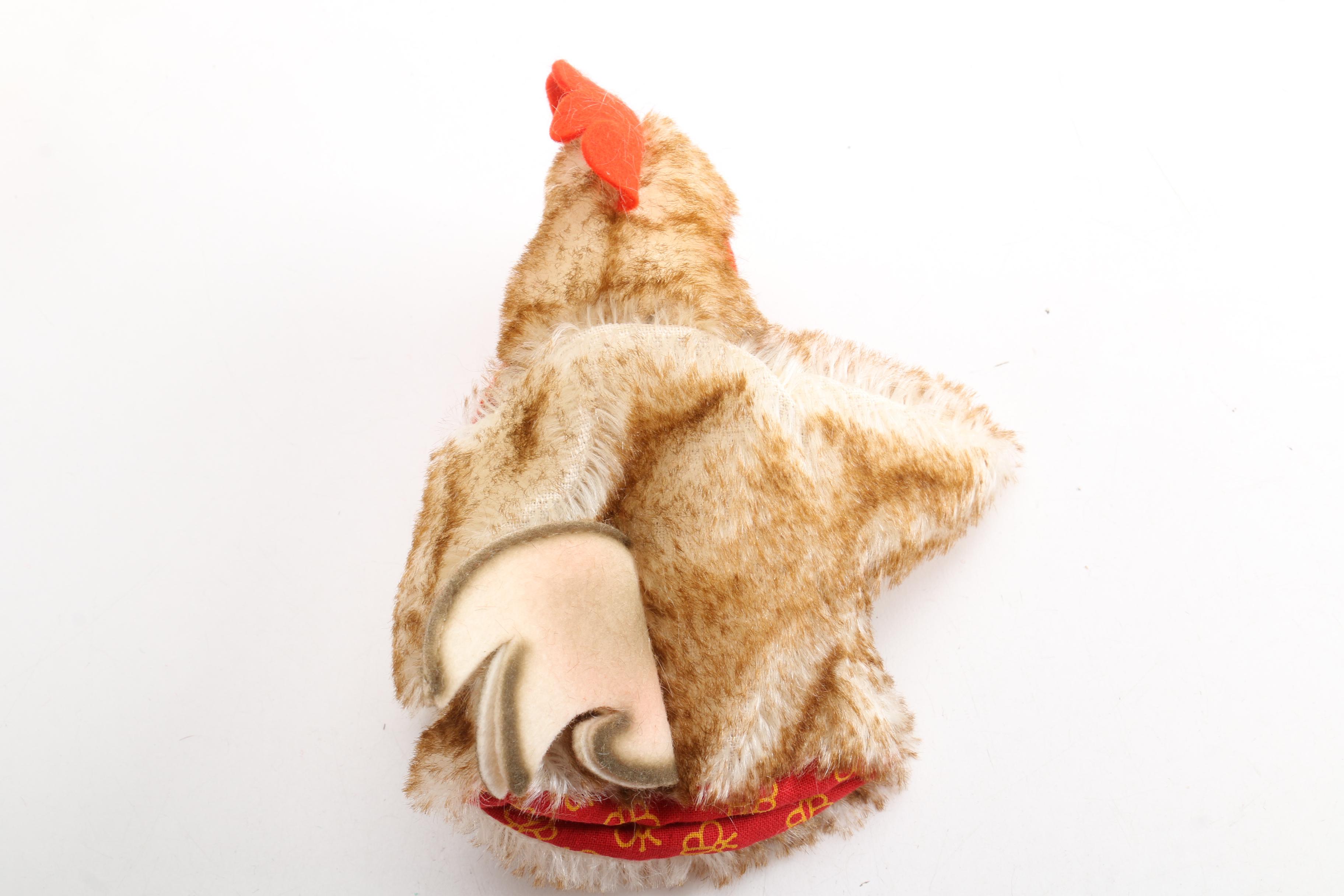 Steiff Mohair Hand Puppets, Wall Plate, and Miniature Tea Set