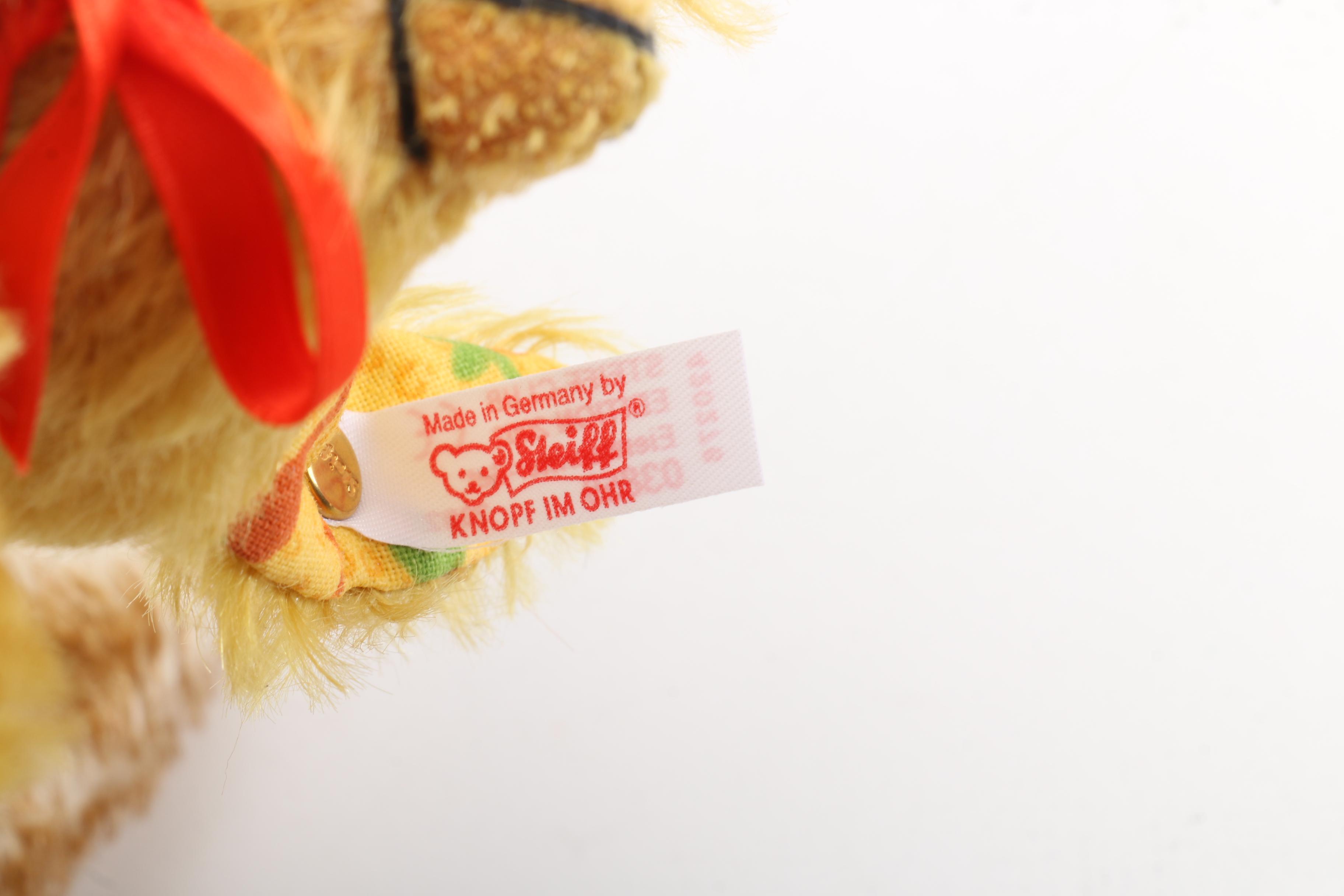 Steiff Mohair Hand Puppets, Wall Plate, and Miniature Tea Set