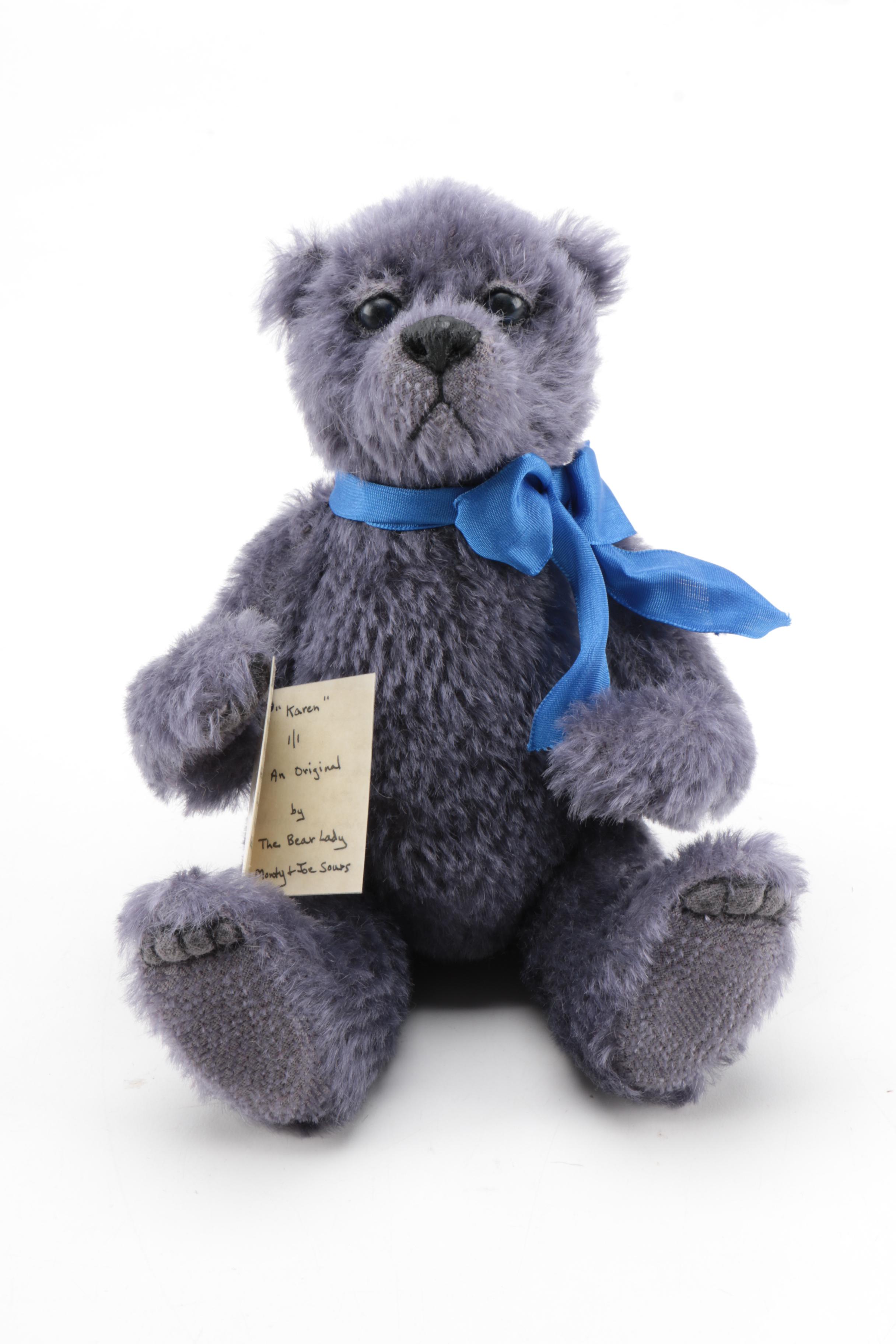 The Bear Lady "Karen" and "Jimmy" Bears and Wood Wagon