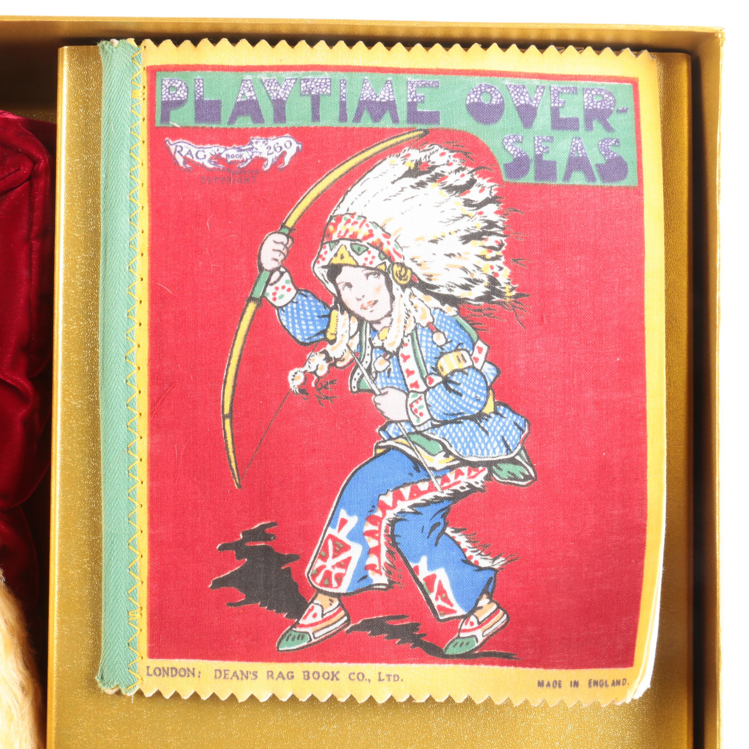 2003 Dean's Rag Book Co. "Centenary" Teddy Bear with Antique Rag Book