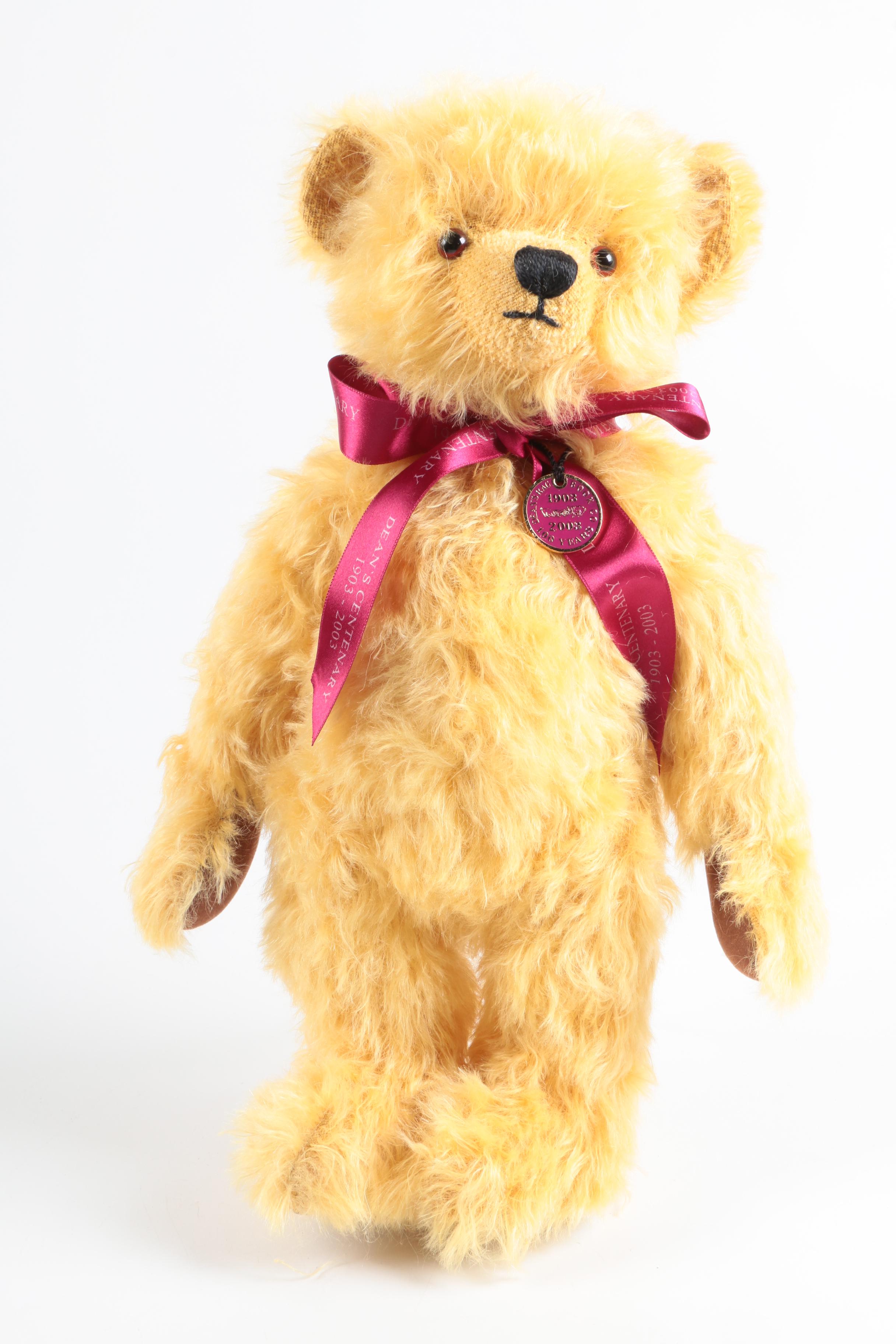 2003 Dean's Rag Book Co. "Centenary" Teddy Bear with Antique Rag Book