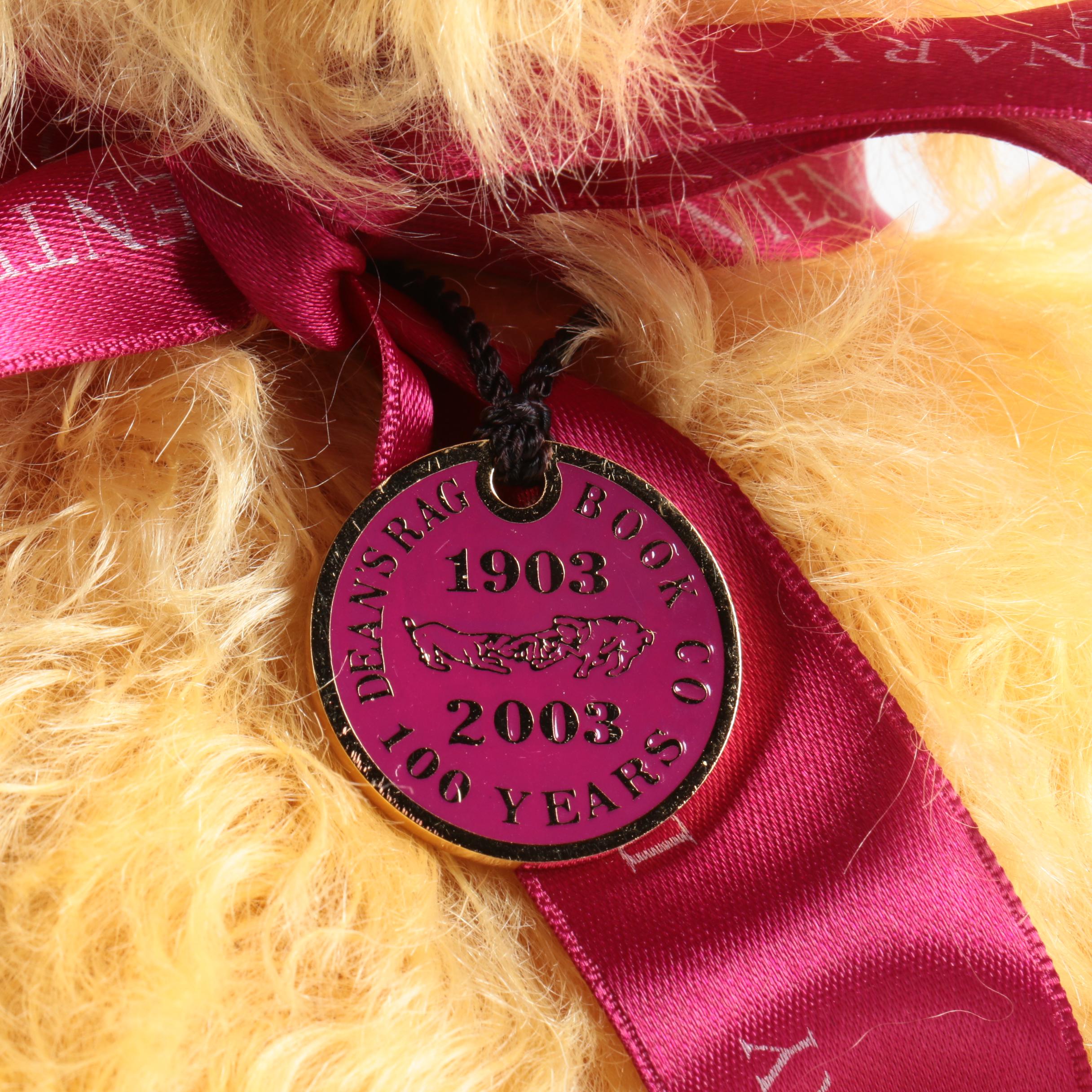 2003 Dean's Rag Book Co. "Centenary" Teddy Bear with Antique Rag Book