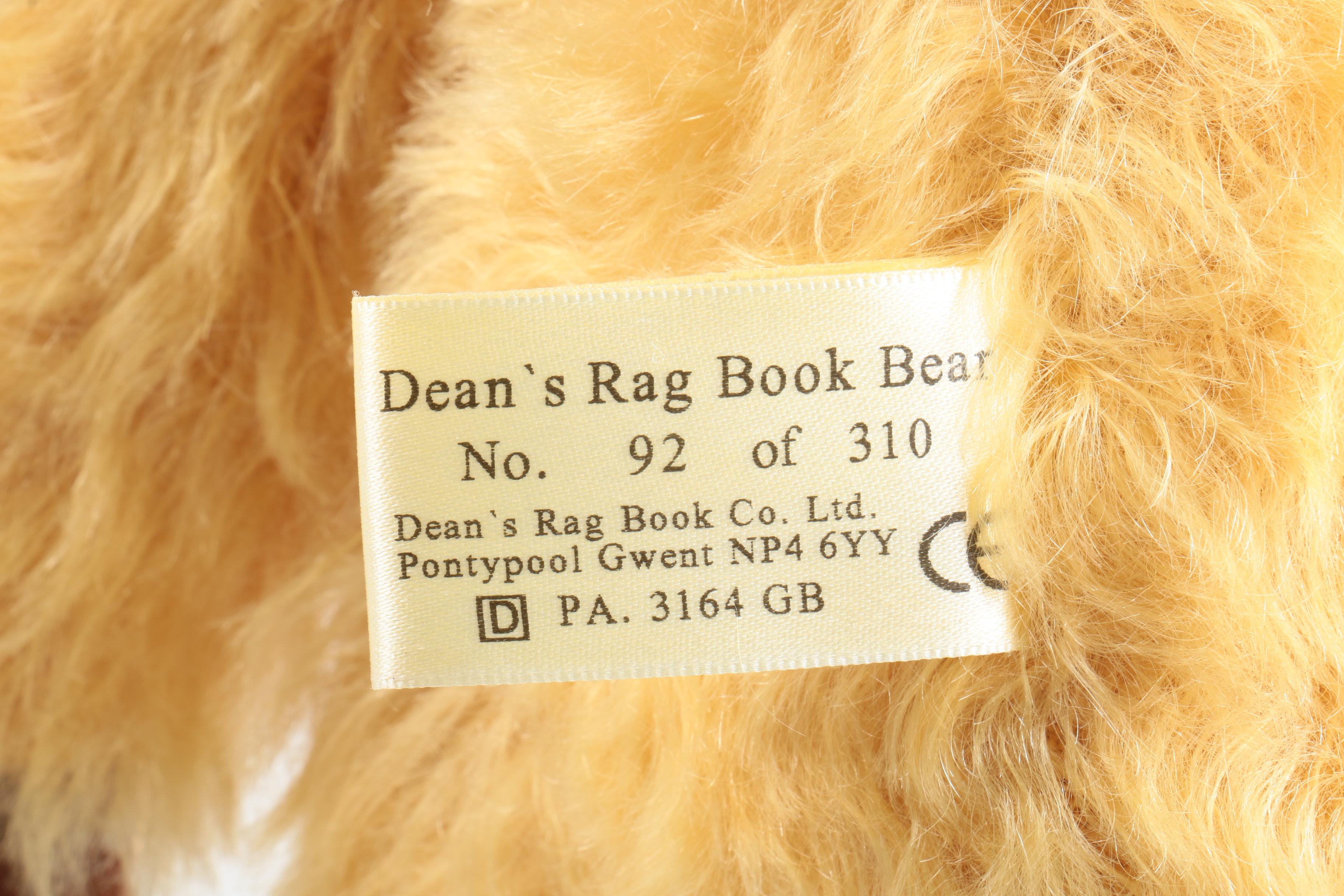 2003 Dean's Rag Book Co. "Centenary" Teddy Bear with Antique Rag Book