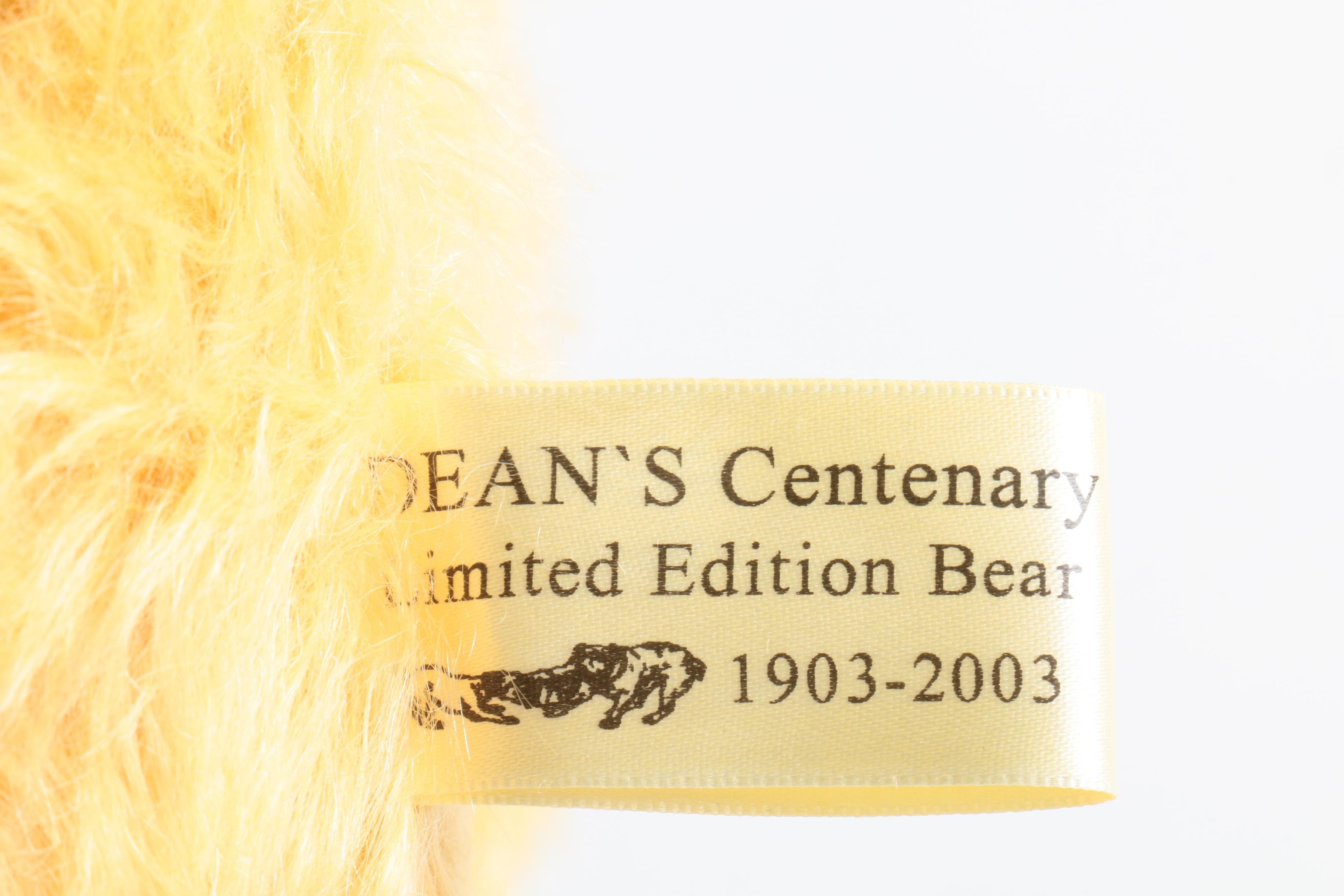 2003 Dean's Rag Book Co. "Centenary" Teddy Bear with Antique Rag Book