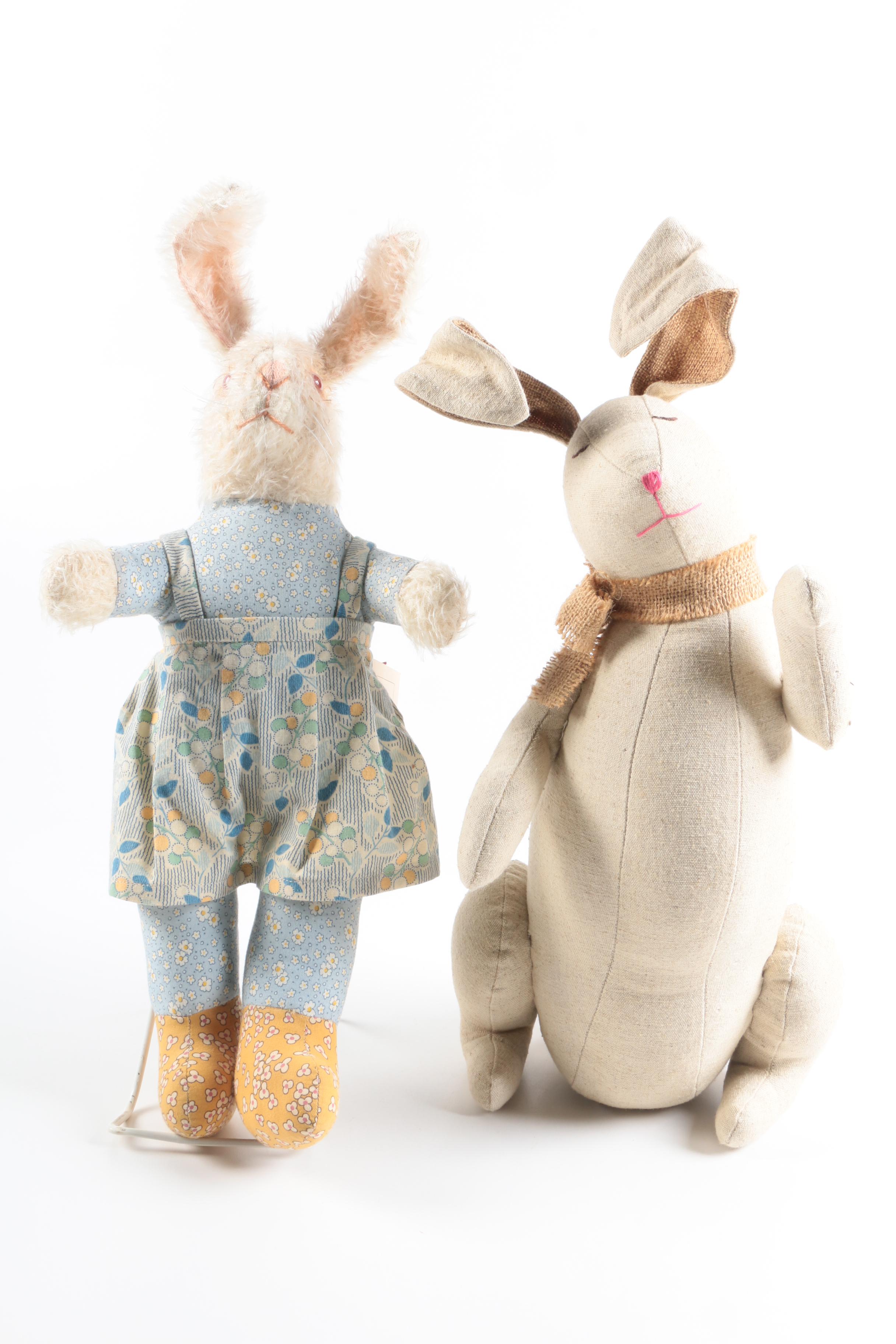 Vintage Mohair Teddy Bears and Plush Rabbits Featuring Animal Crackers