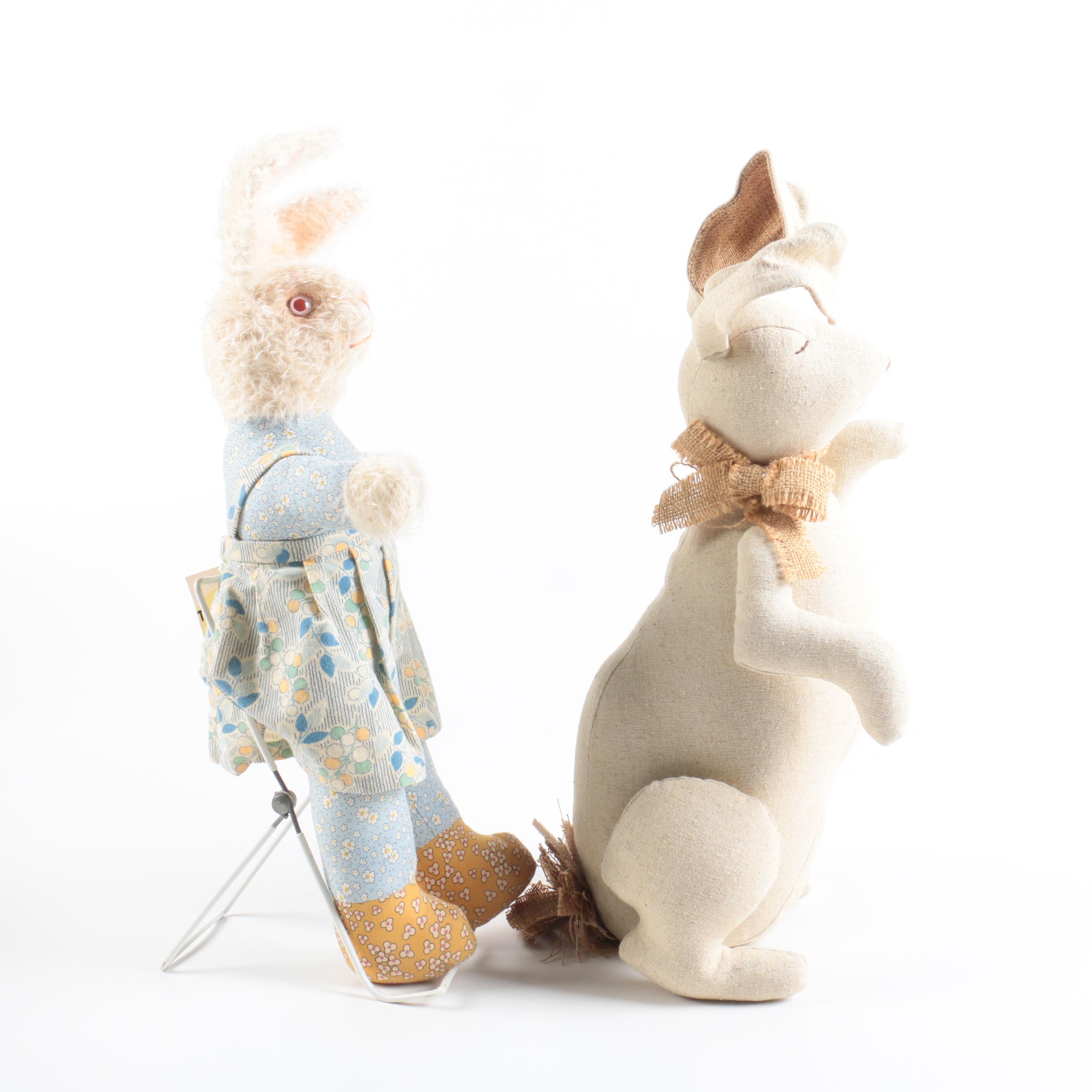 Vintage Mohair Teddy Bears and Plush Rabbits Featuring Animal Crackers