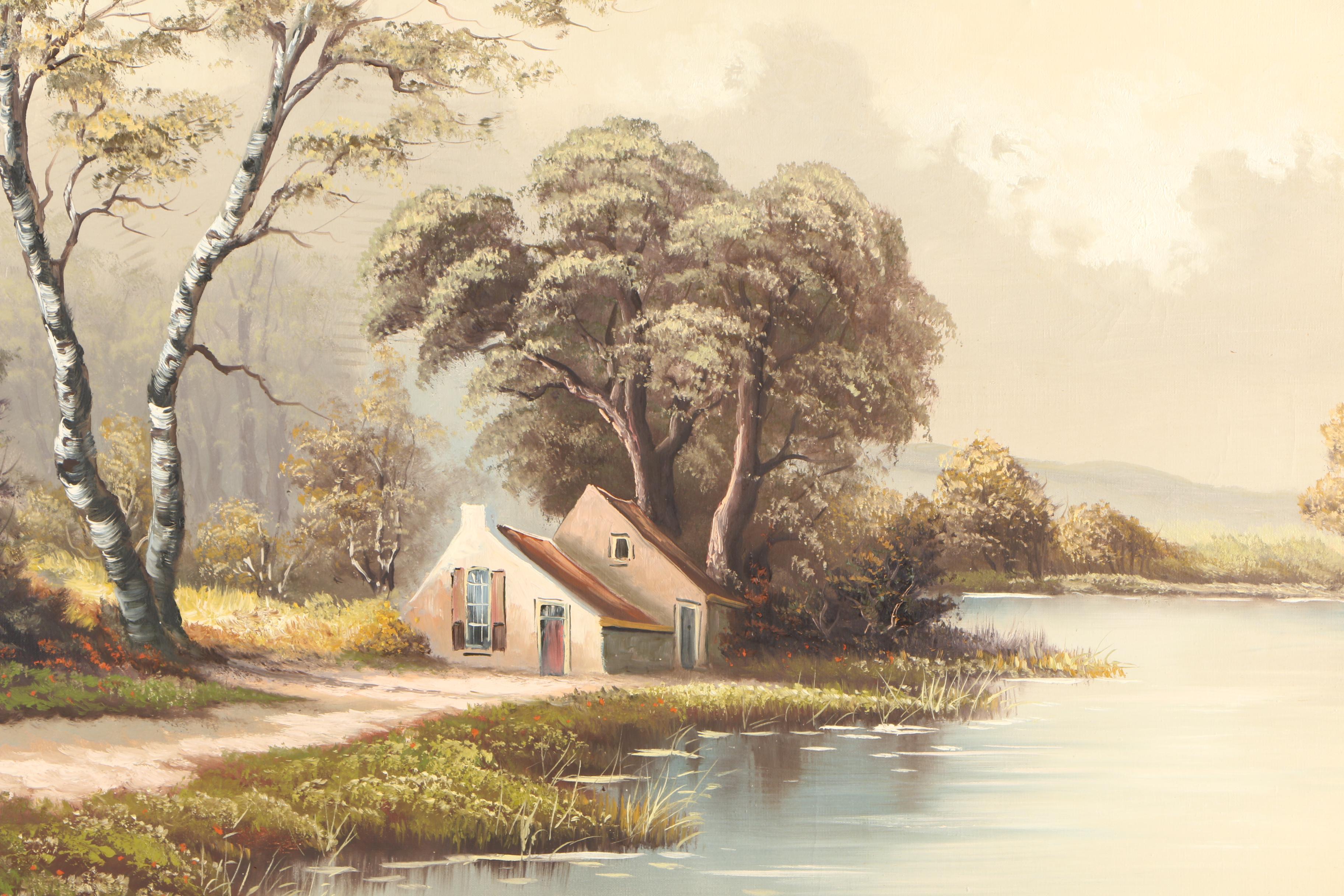 Lewis Oil Painting on Canvas of Cottage