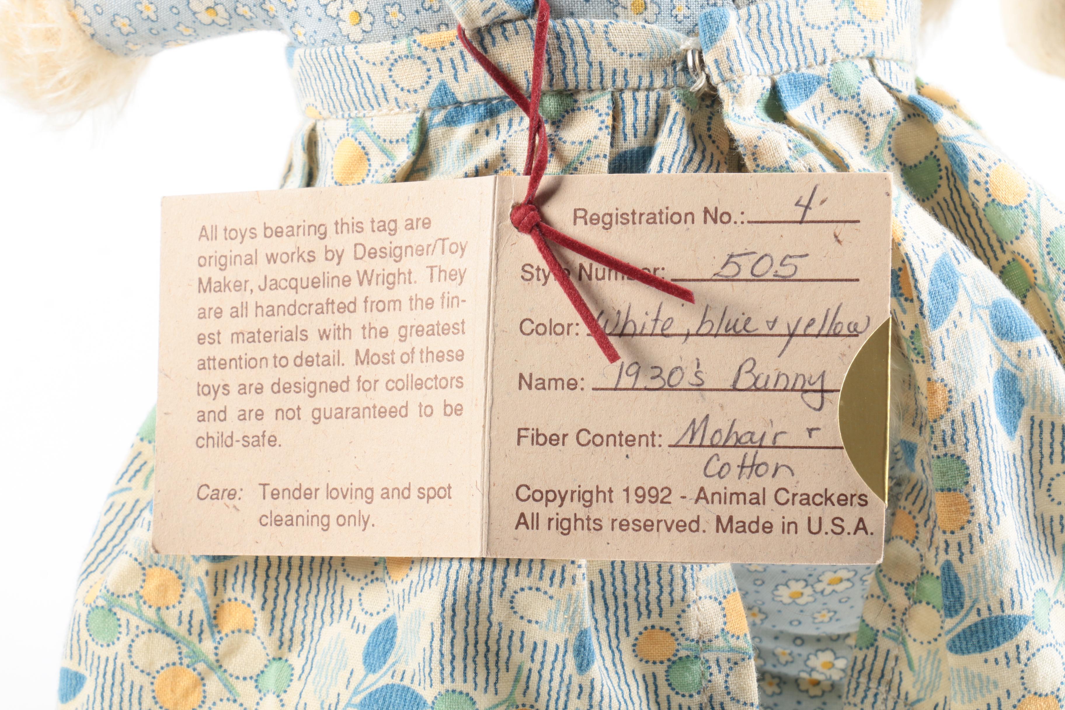 Vintage Mohair Teddy Bears and Plush Rabbits Featuring Animal Crackers