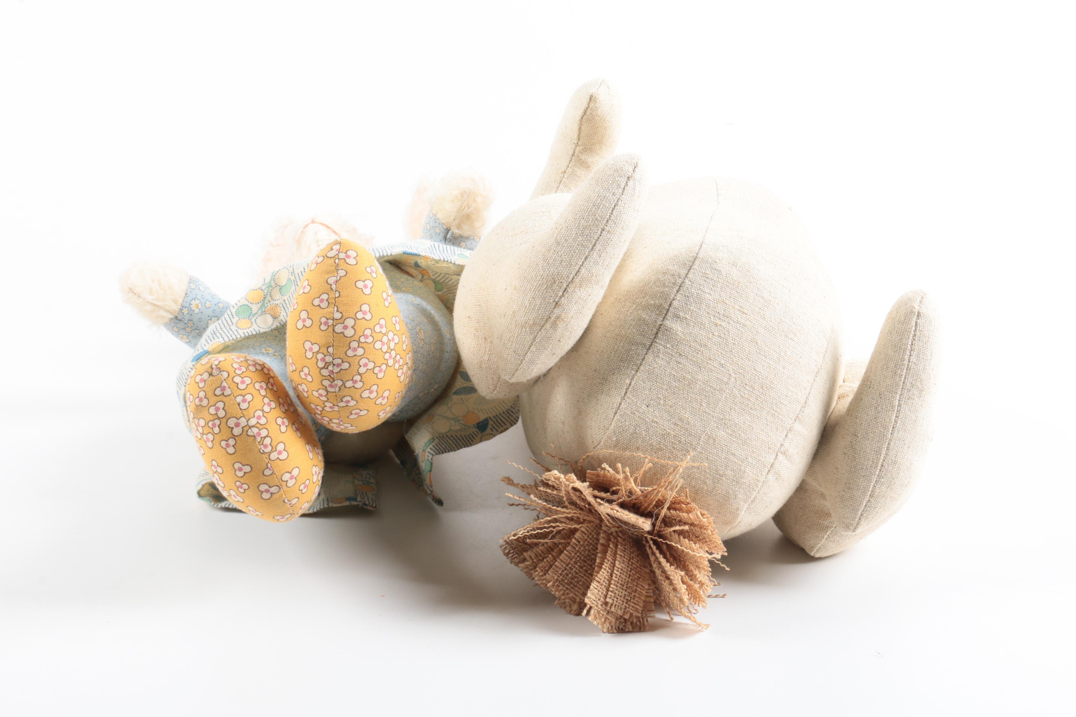 Vintage Mohair Teddy Bears and Plush Rabbits Featuring Animal Crackers