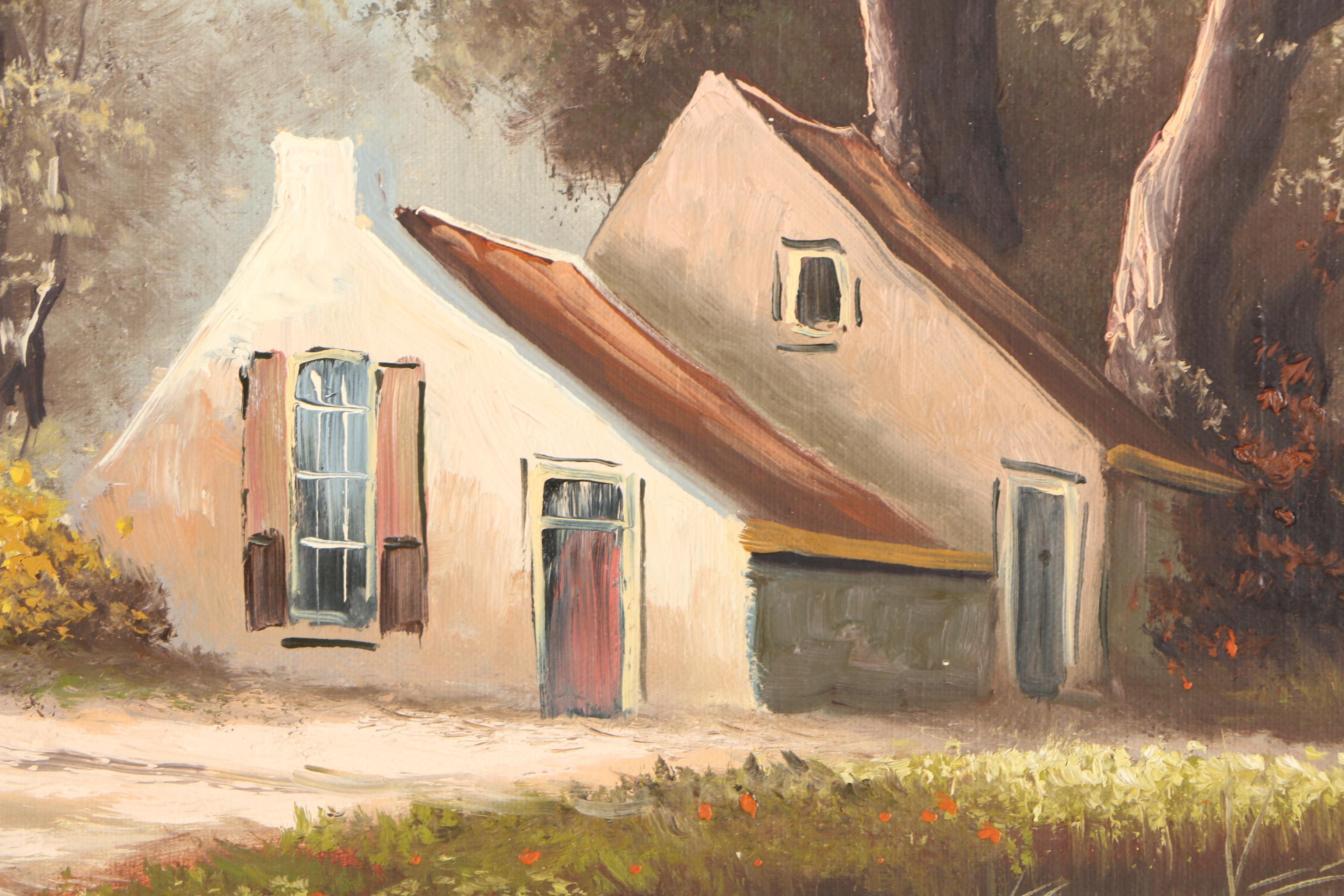 Lewis Oil Painting on Canvas of Cottage