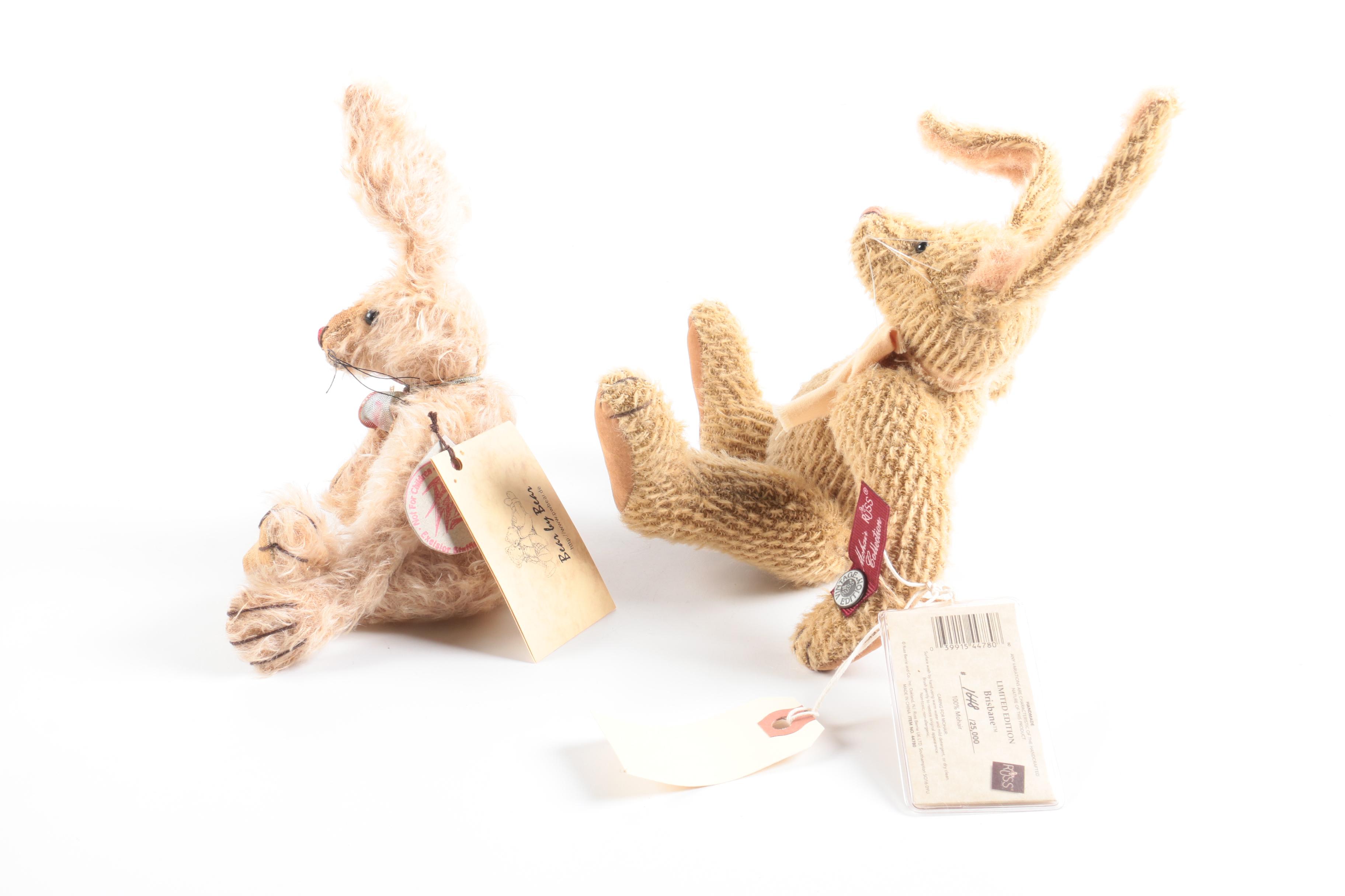 Vintage Mohair Teddy Bears and Plush Rabbits Featuring Animal Crackers