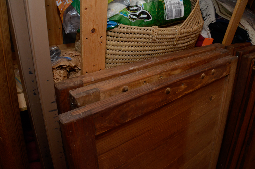 Pine Bunk Bed Frame with Chest of Drawers and Bookcase