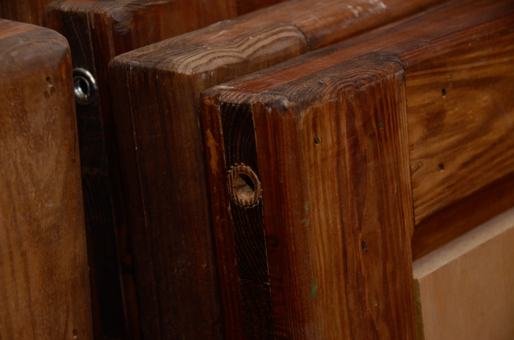 Pine Bunk Bed Frame with Chest of Drawers and Bookcase