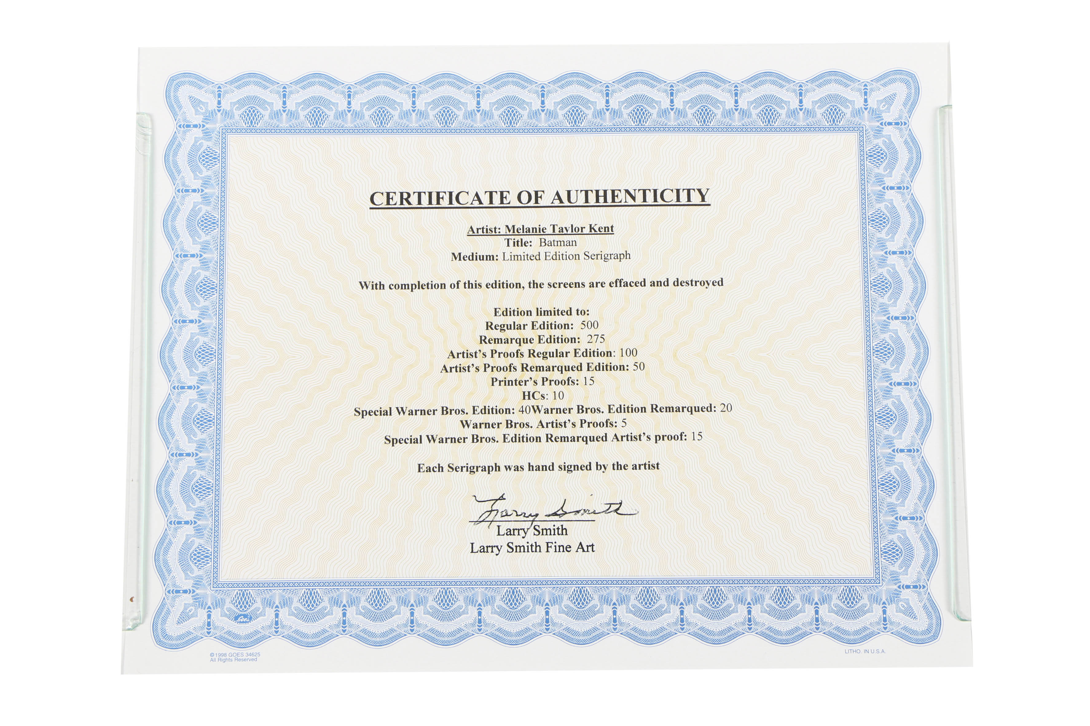 Melanie Taylor Kent Serigraph "Batman"