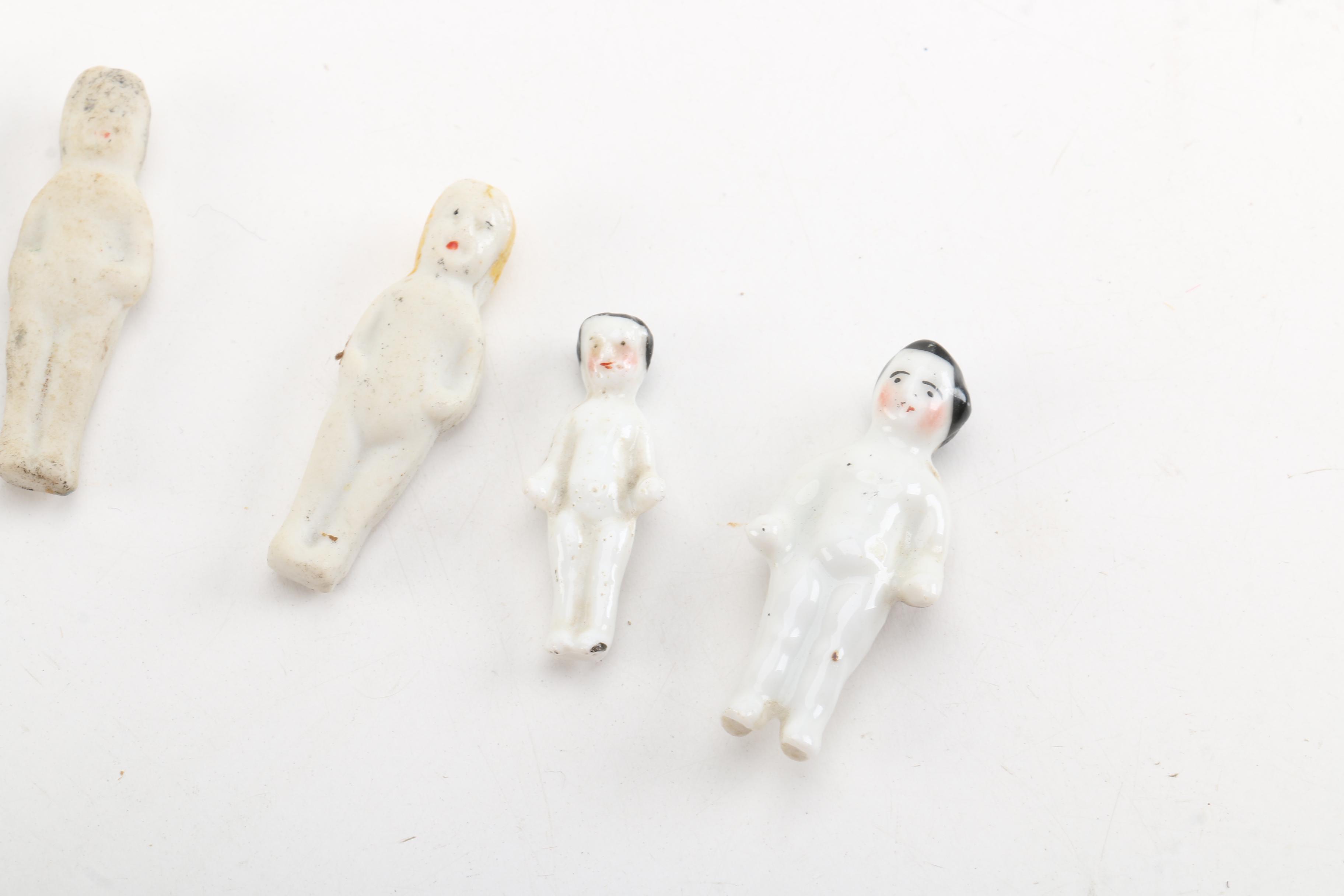 Antique Miniature Frozen and Pin-Jointed Porcelain Dolls
