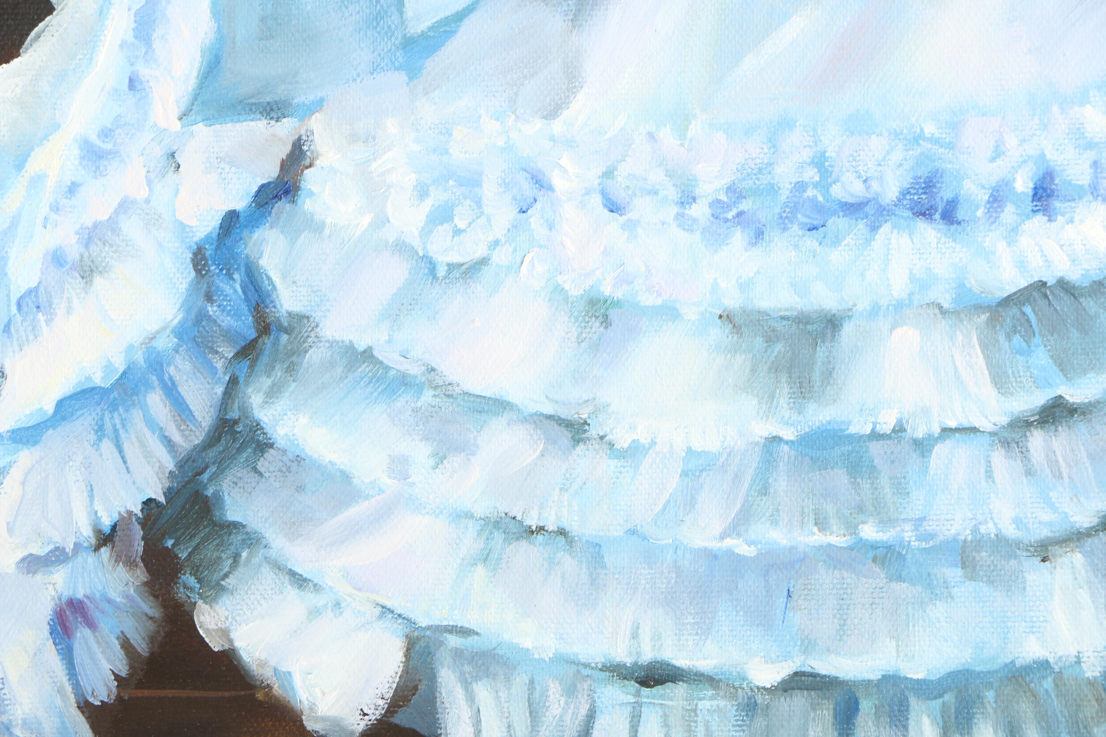 Oil Painting in the Manner of James Tissot's "The Bunch of Lilacs"