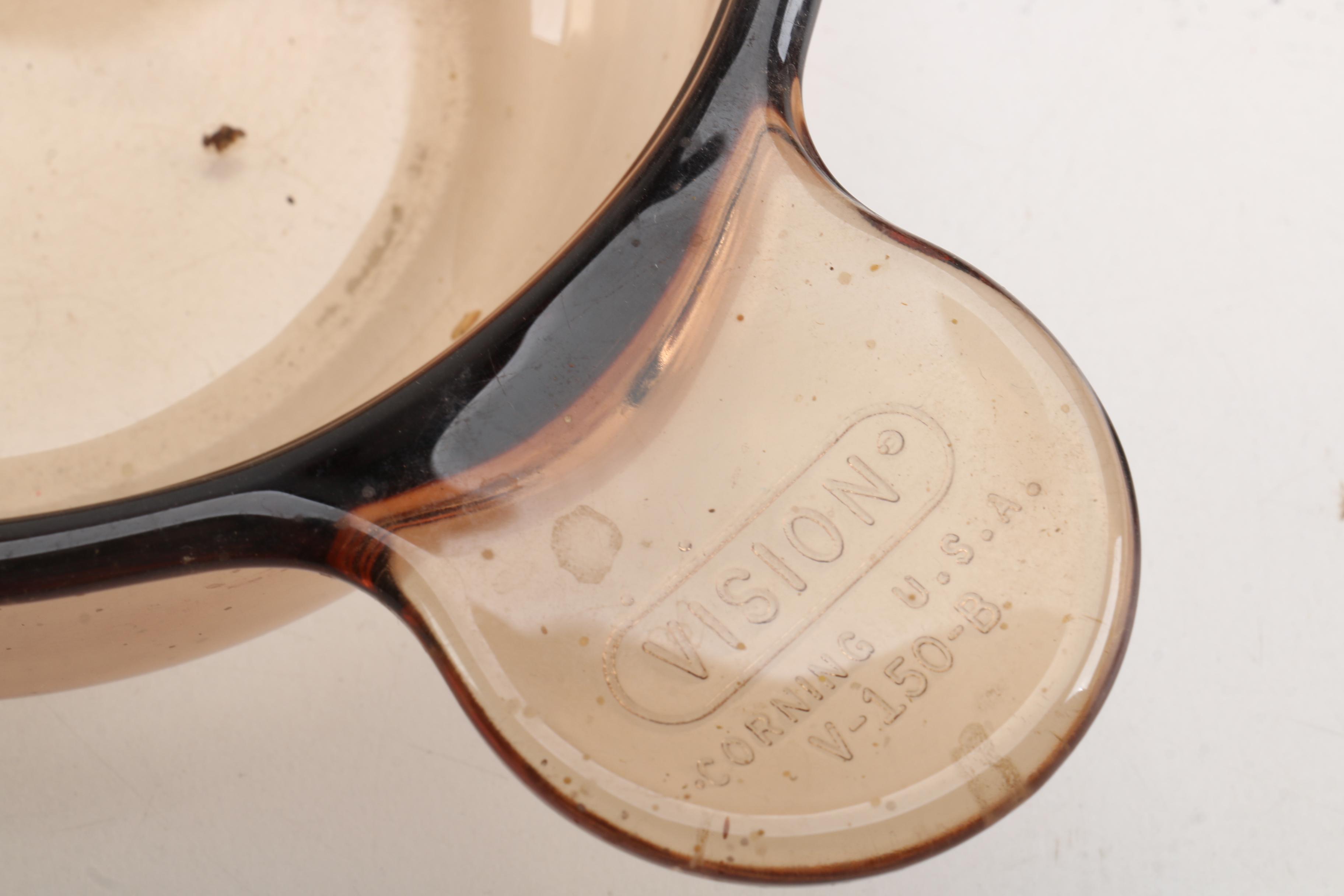 Corning "Visions Amber" Cookware