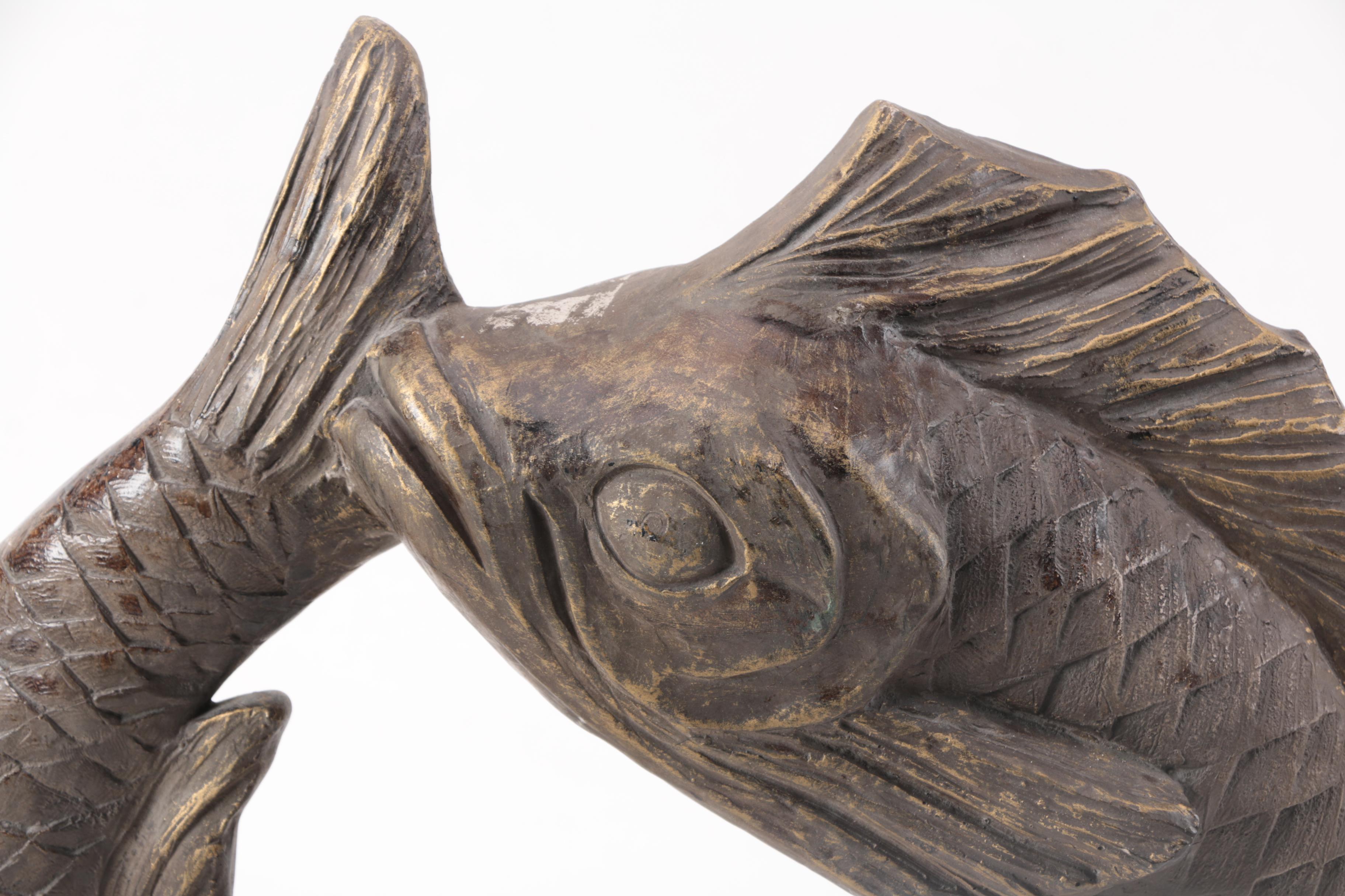 Reproduction David Fisher Plaster Pisces Fish Sculpture