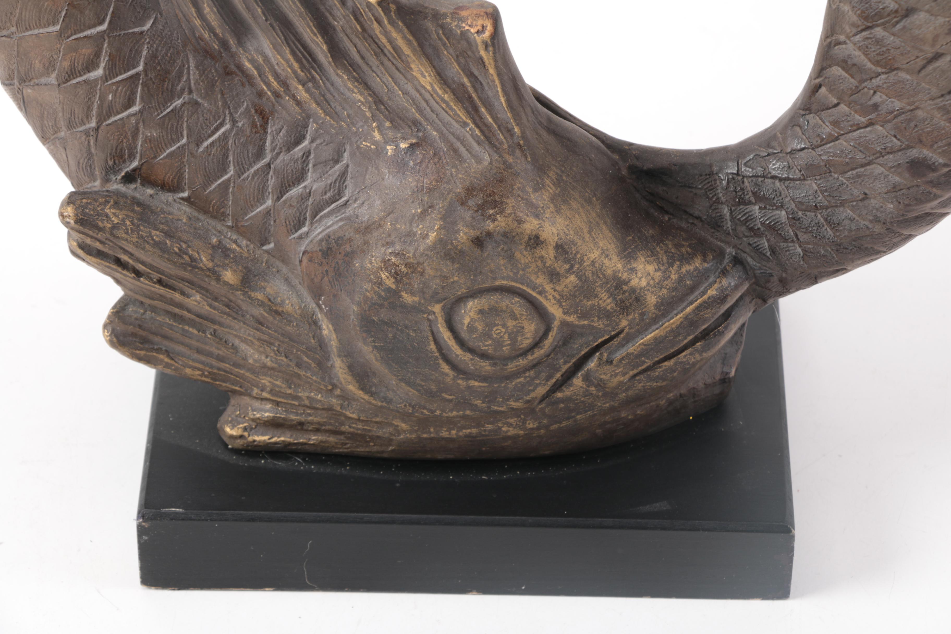Reproduction David Fisher Plaster Pisces Fish Sculpture