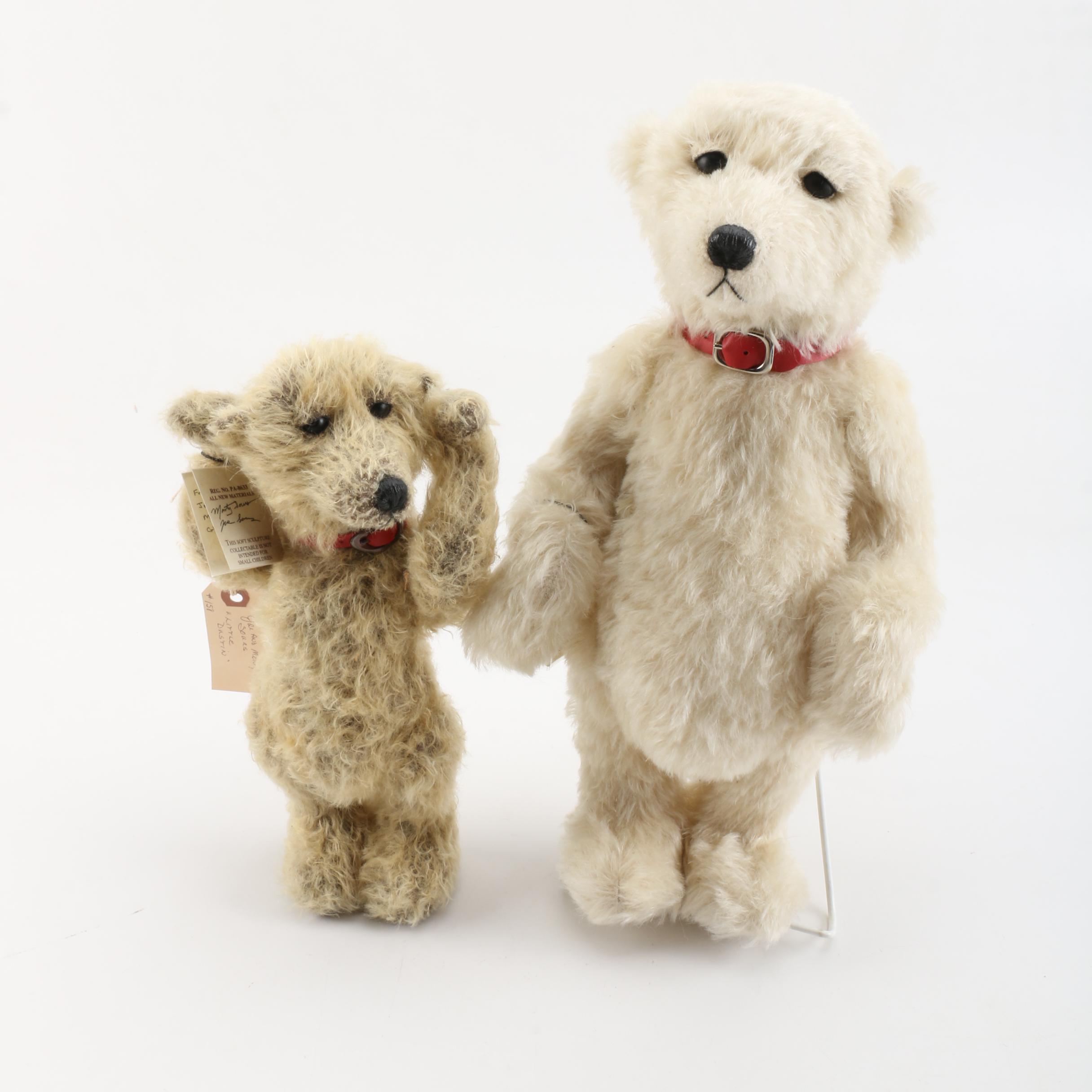 The Bear Lady Signed "Snowflake" and "Little Dustin" Teddy Bears
