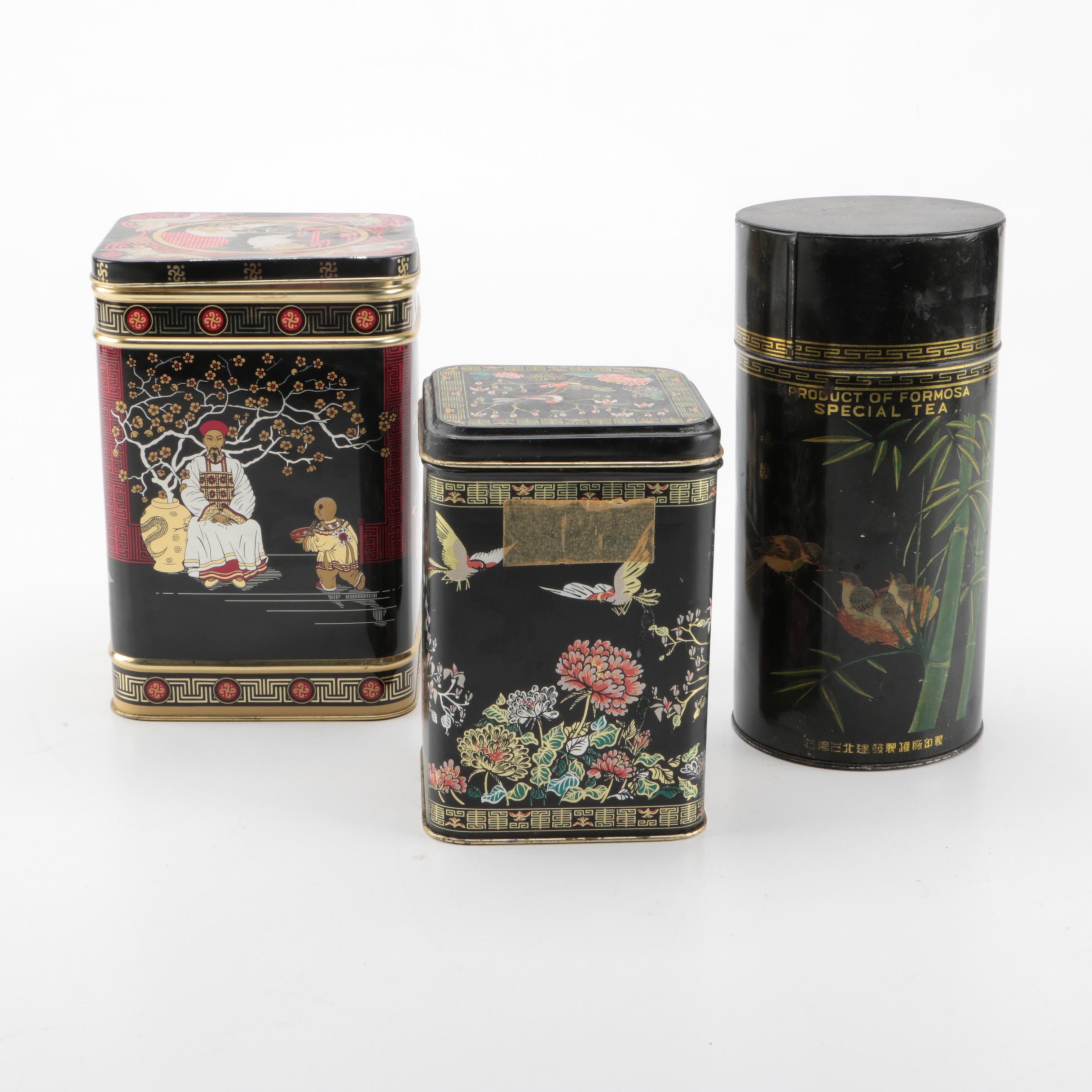 Japanese Metal Tea Tins