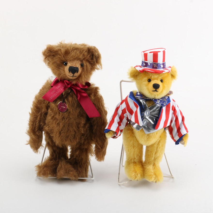 Dean's Rag Book Co. Limited Edition "100th Birthday" and "Uncle Sam" Teddy Bears