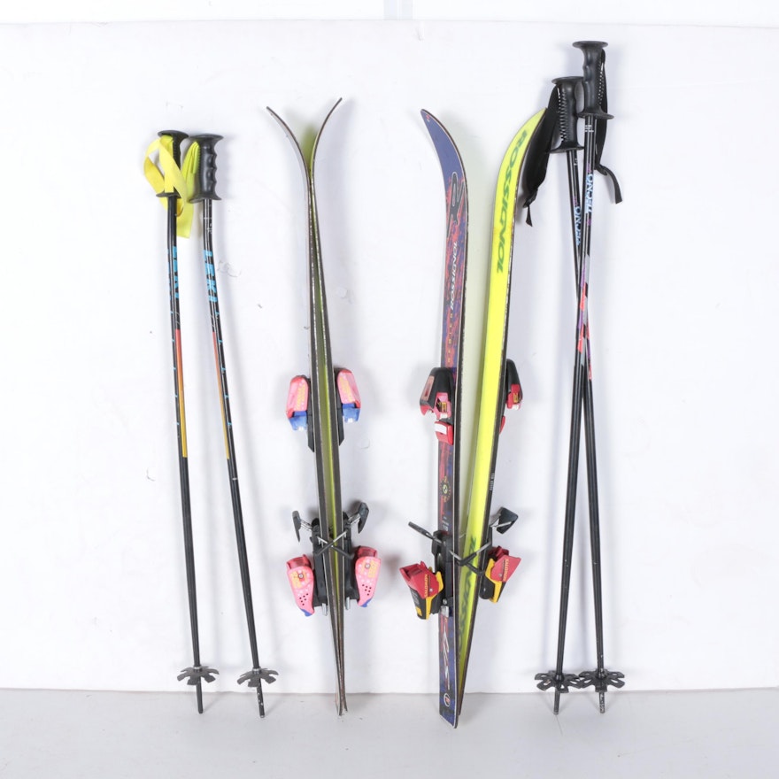 Rossignol and Elan Children's Skis with Poles