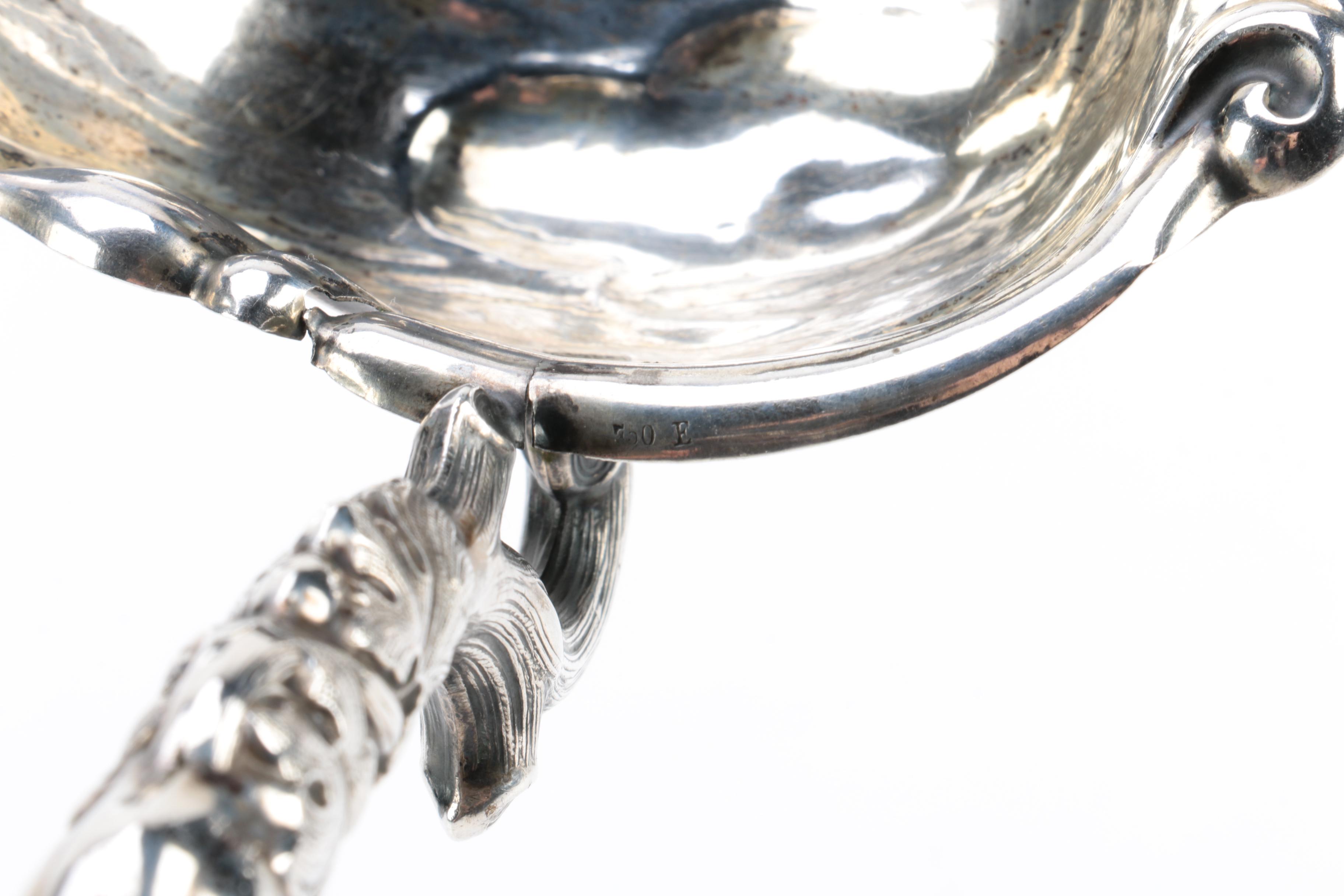 750 Silver Foliate Ladle with Wooden Handle