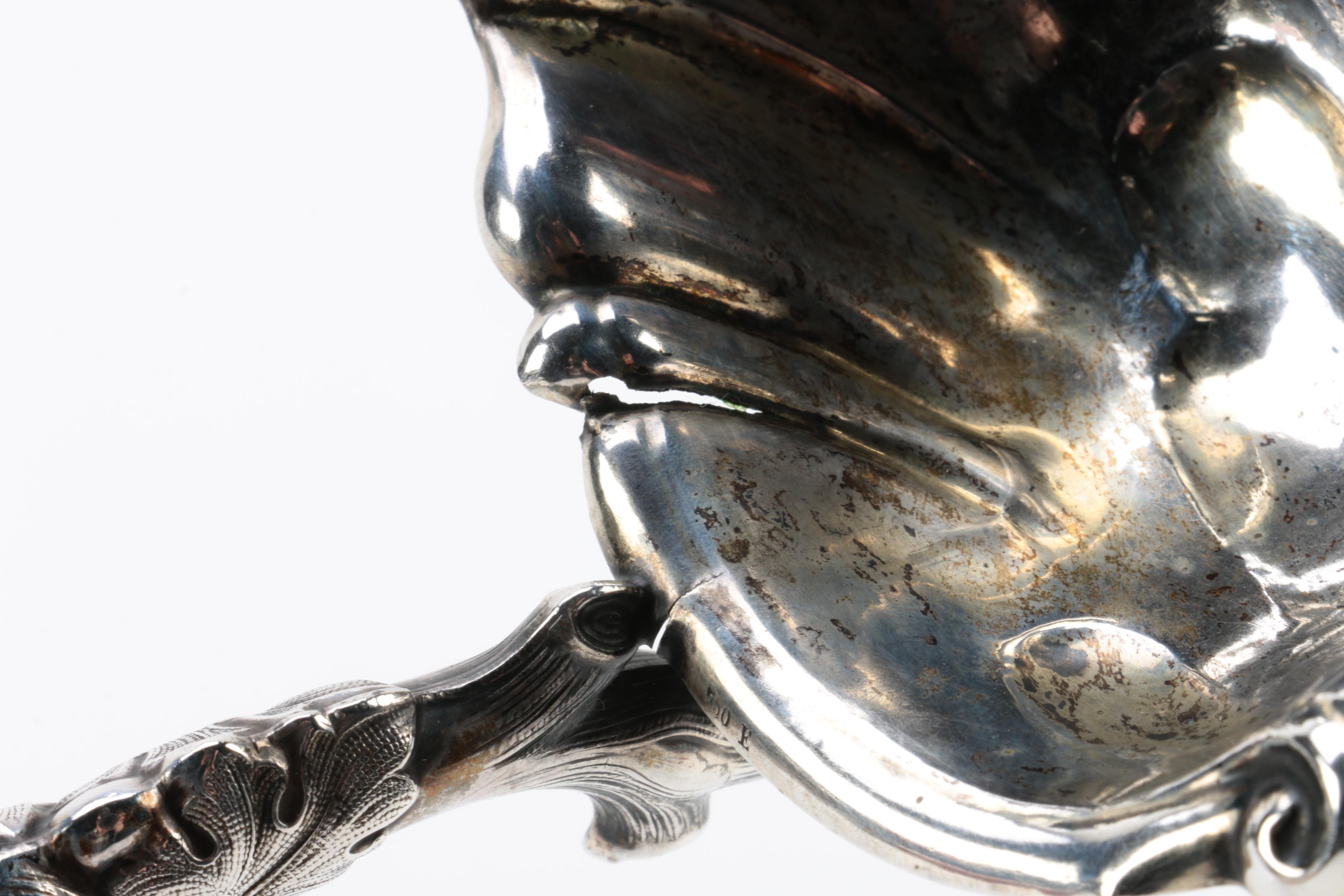 750 Silver Foliate Ladle with Wooden Handle