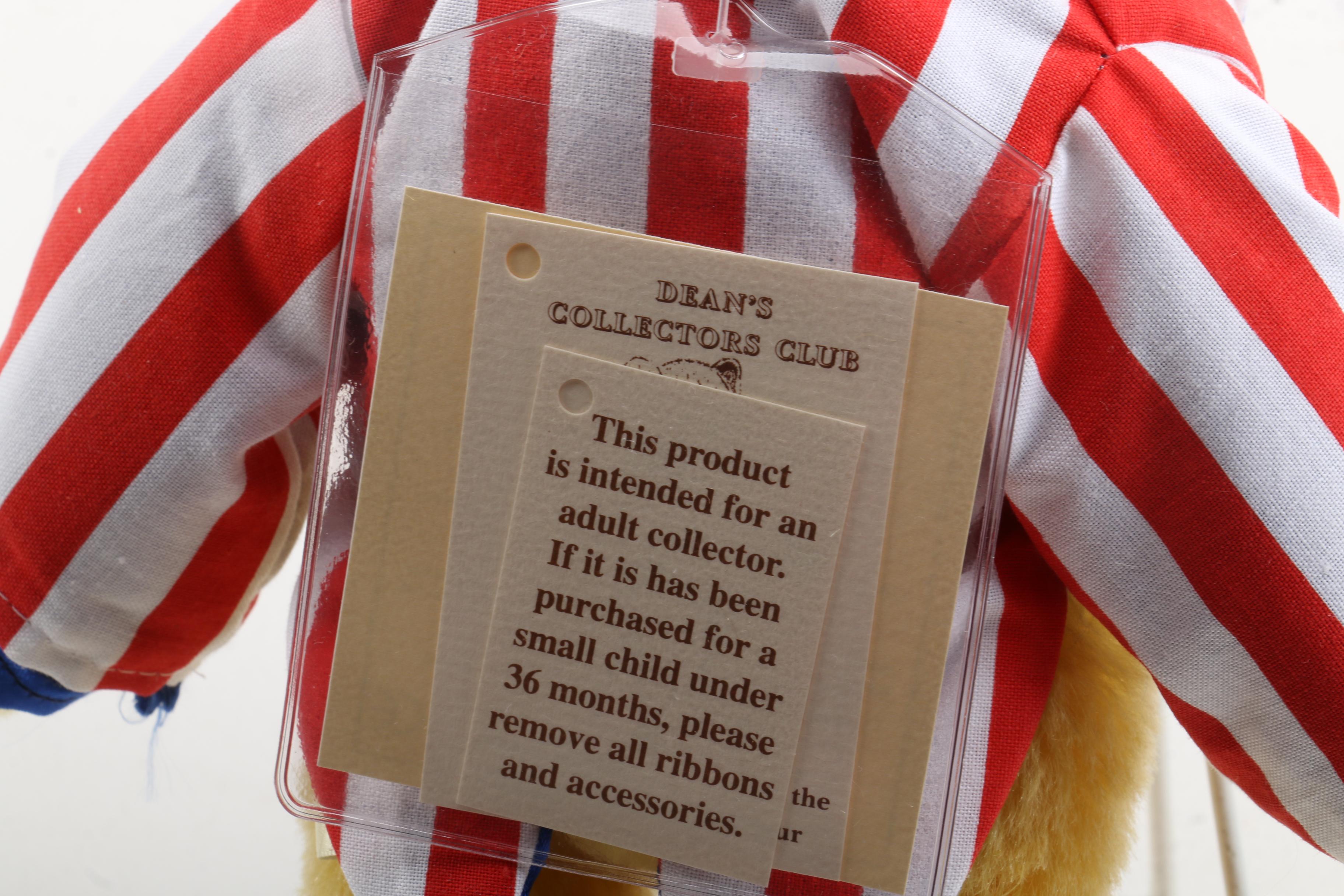 Dean's Rag Book Co. Limited Edition "100th Birthday" and "Uncle Sam" Teddy Bears